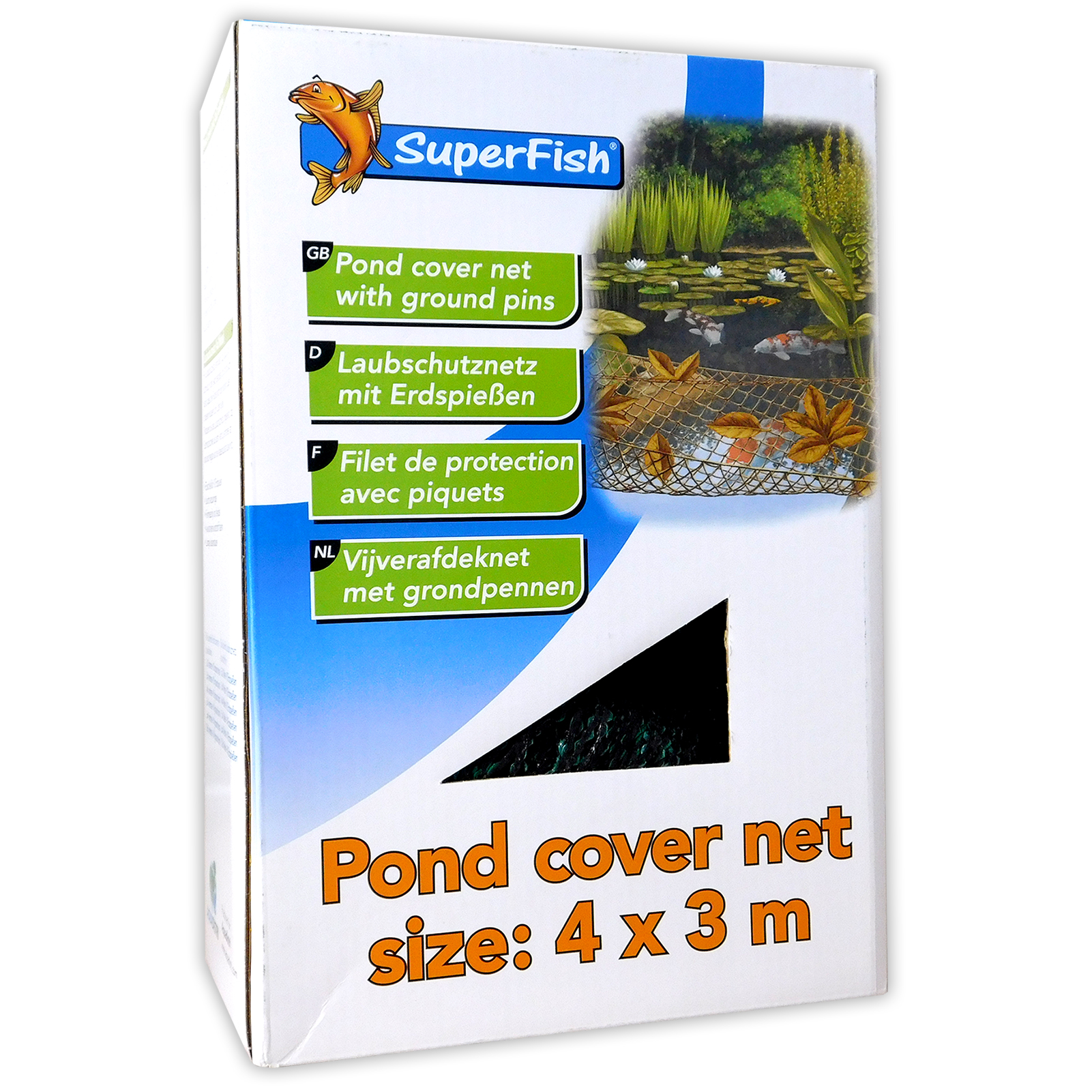 Superfish 3m x 2m Pond Protection Cover Net Garden Netting With Fixing Pegs 
