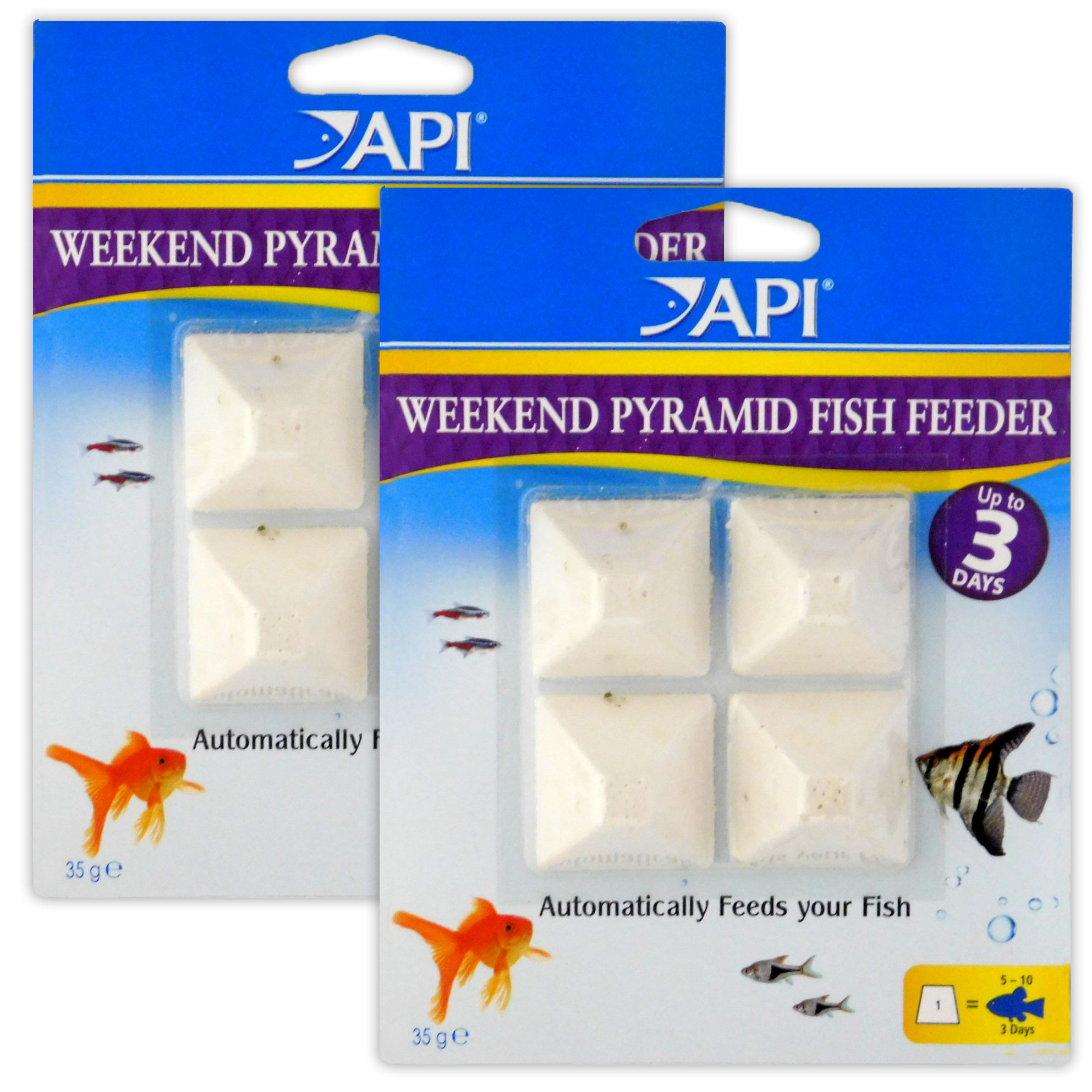 Vacation pyramid fish feeder sale