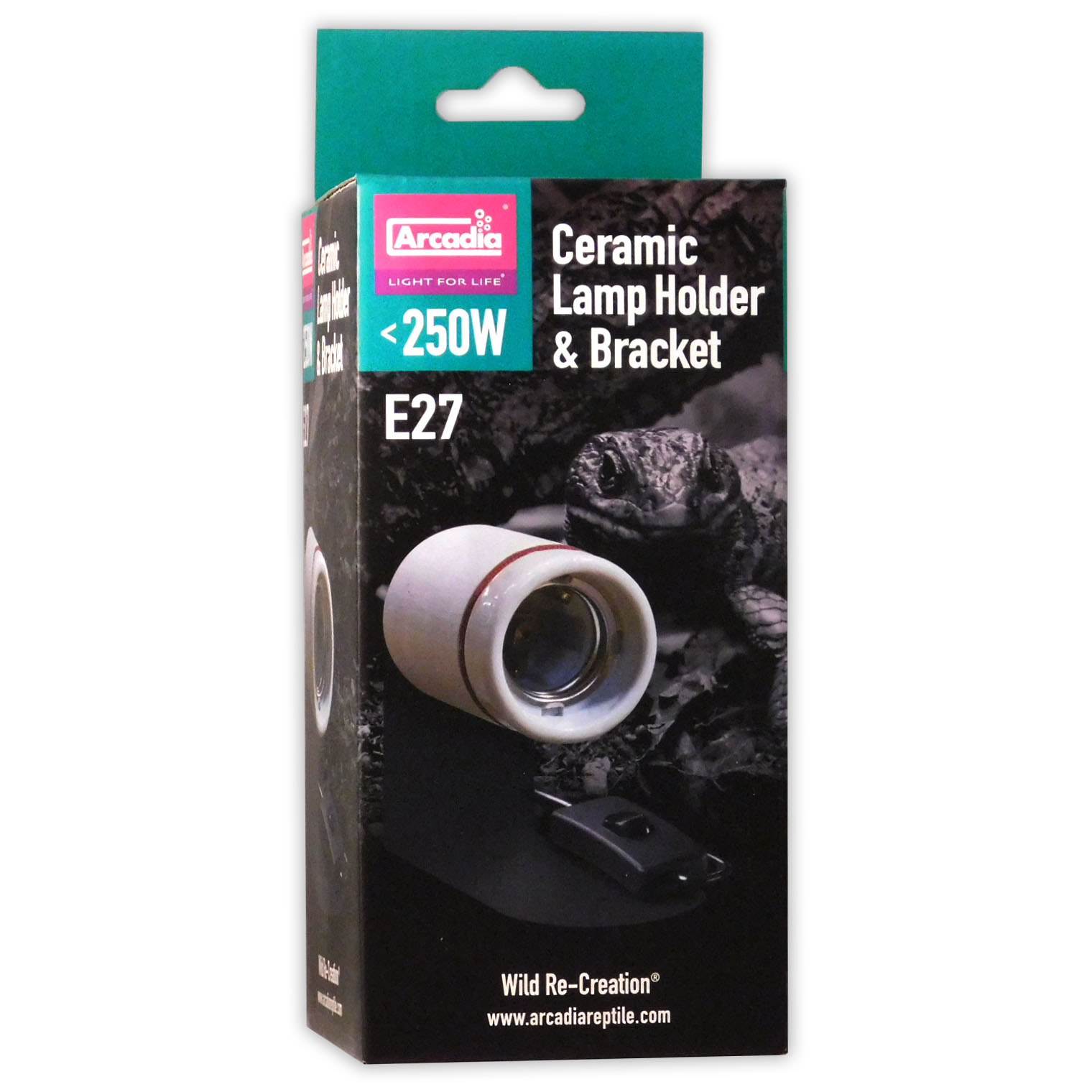 ARCADIA CERAMIC REPTILE LIGHT LAMP HOLDER + BRACKET E27 COMPACT FOR