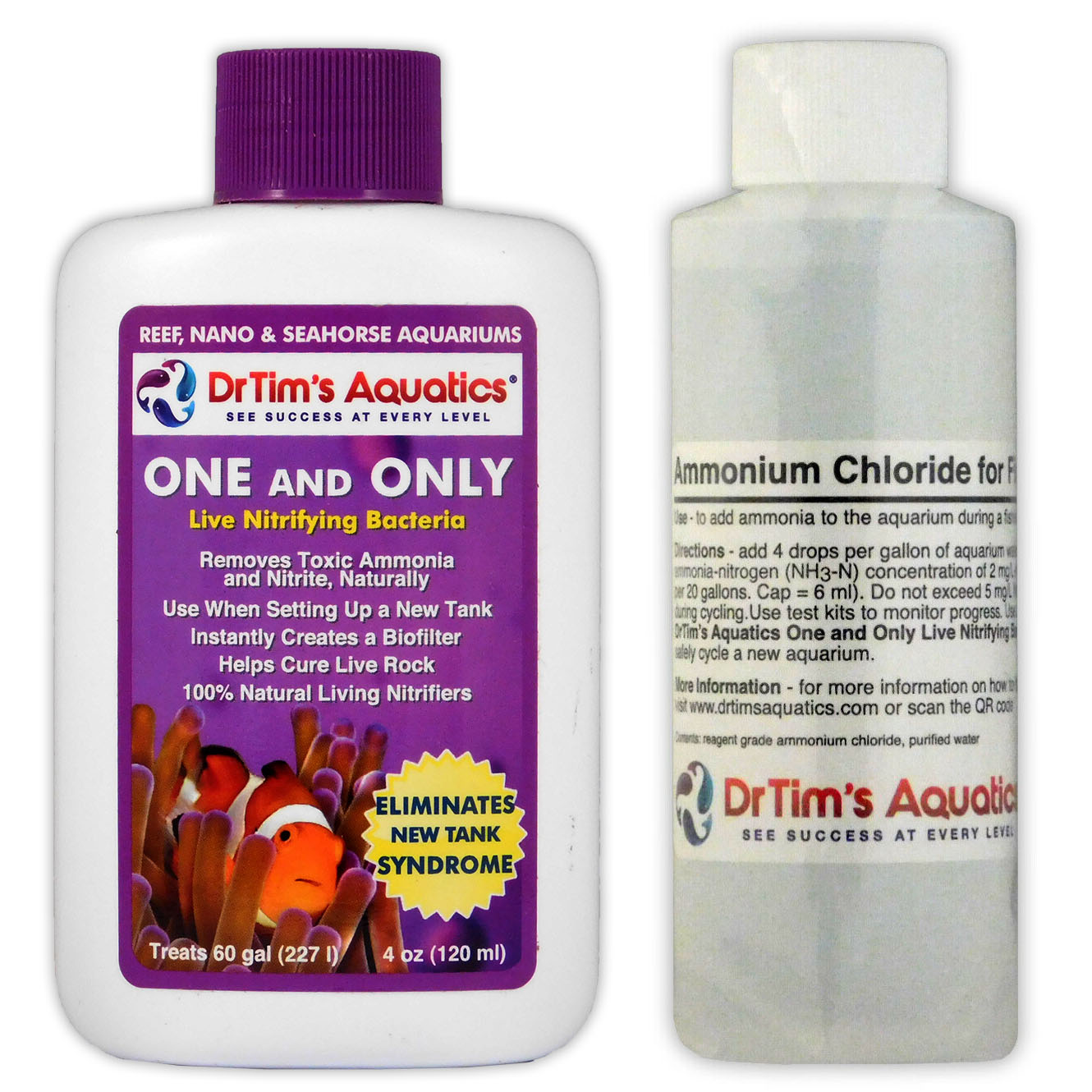 2oz Ammonium Chloride For Fishless Cycles - Dr.Tim's