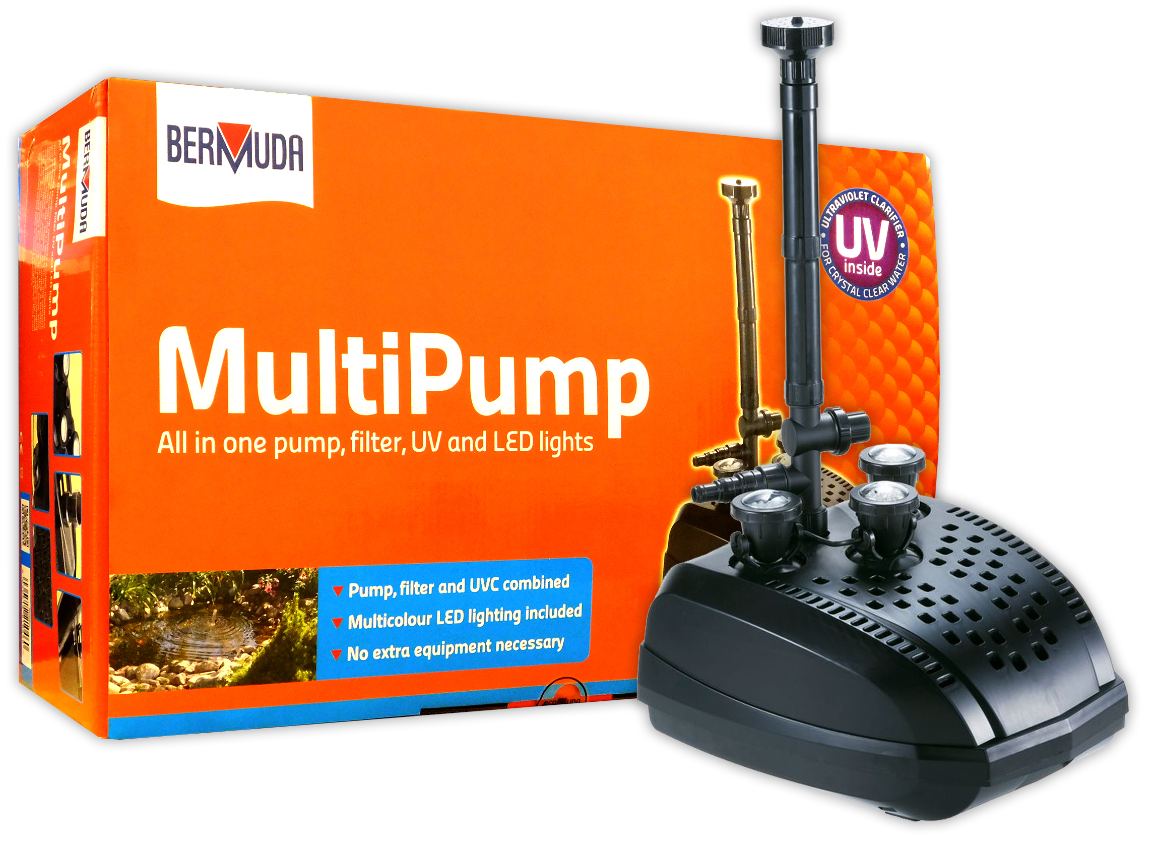 Bermuda MultiPump 2000 Submersible Pond Pump Filter UV Fountain Fish