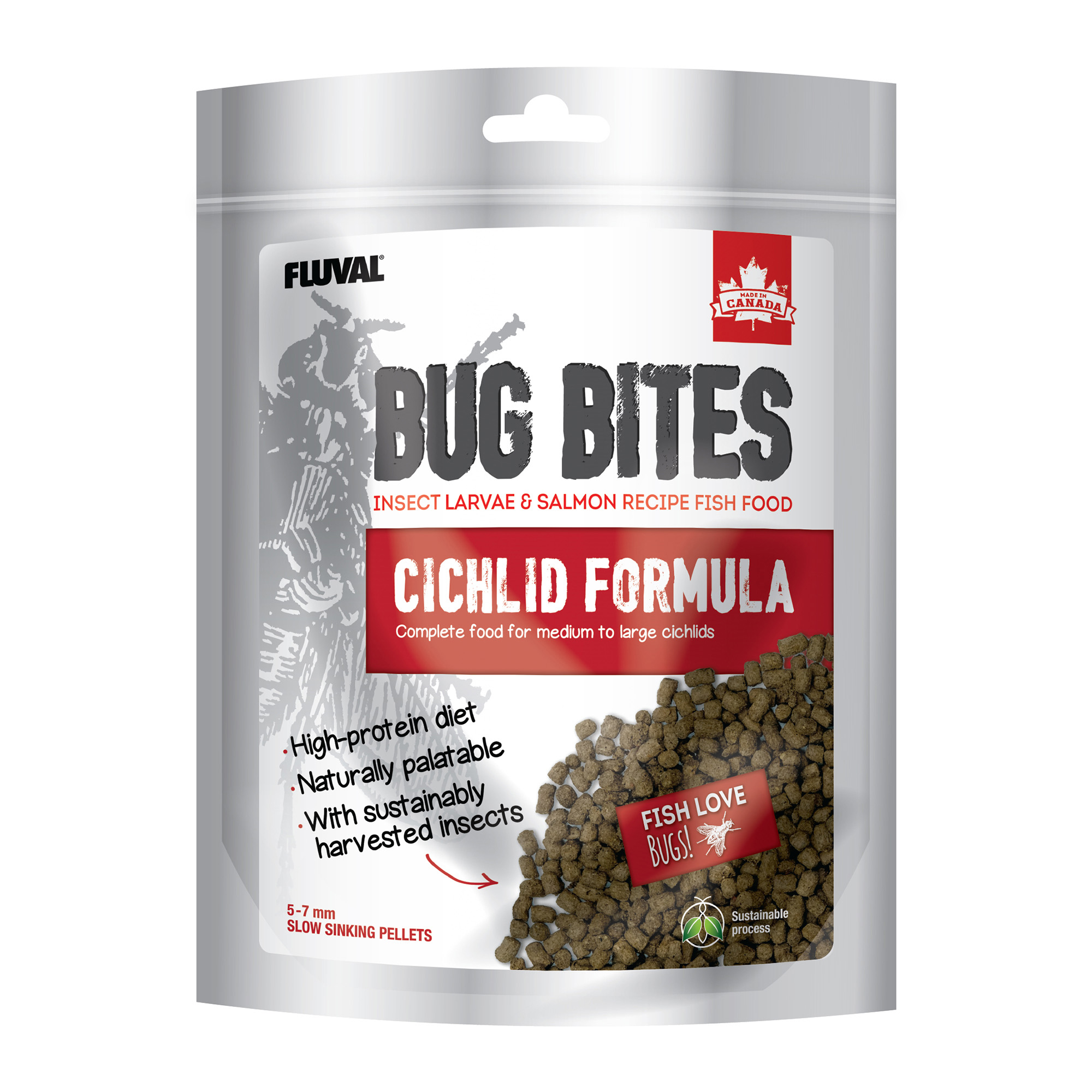 Fluval Bug Bites Cichlid Formula 45g 100g Sinking Pellets