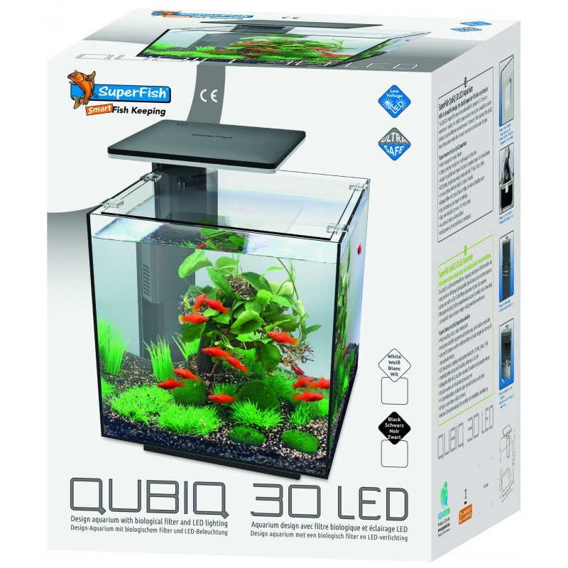 Superfish Qubiq Aquariums 30L Integrated Filter Optional LED Fresh Fish