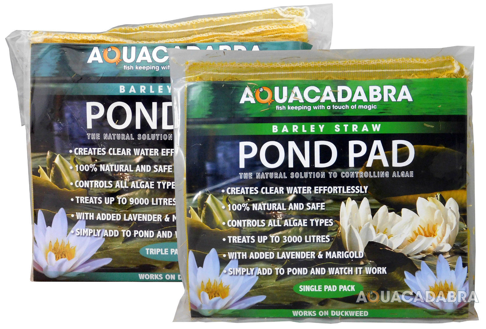 AQUACADABRA BARLEY STRAW ALGAE PADS CLEAR GREEN WATER BLANKETWEED POND