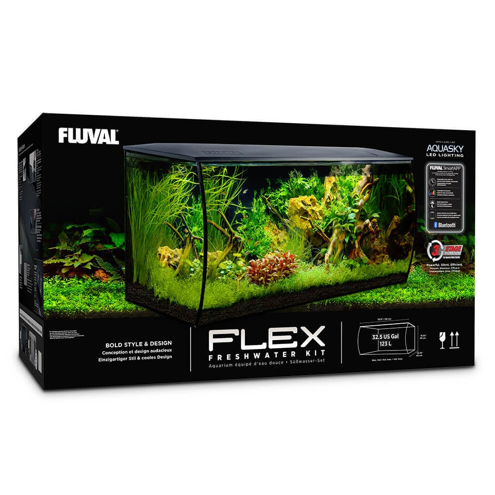 Fluval Flex 123L Black Aquarium & Cabinet / Stand Fish Tank Filter LED Lighting - Picture 4 of 6