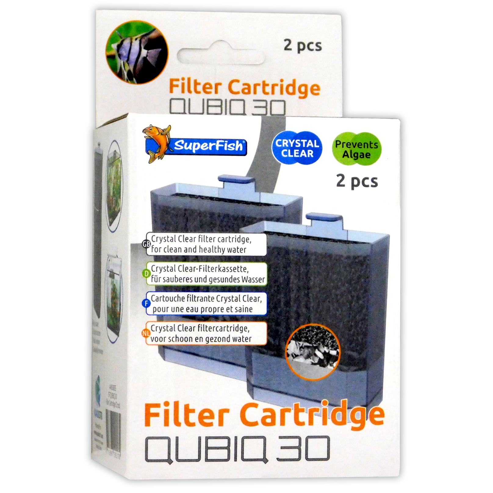 Superfish Qubiq 30 Cartridges 2pack Filter Media Crystal Clear WAter