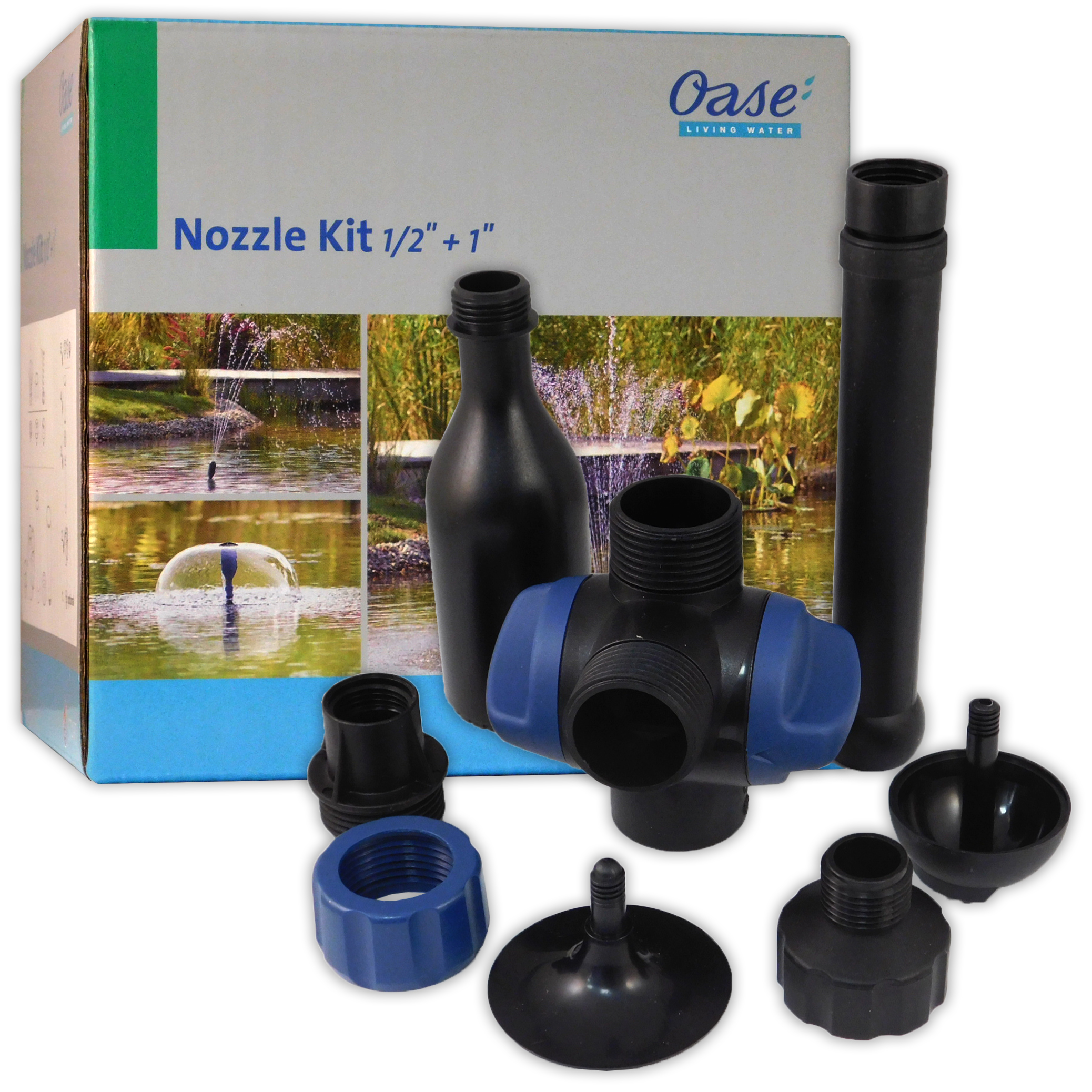 Oase Nozzle Kit 1/2" + 1" Pond Fountain TPiece Adjustment Filter Pump