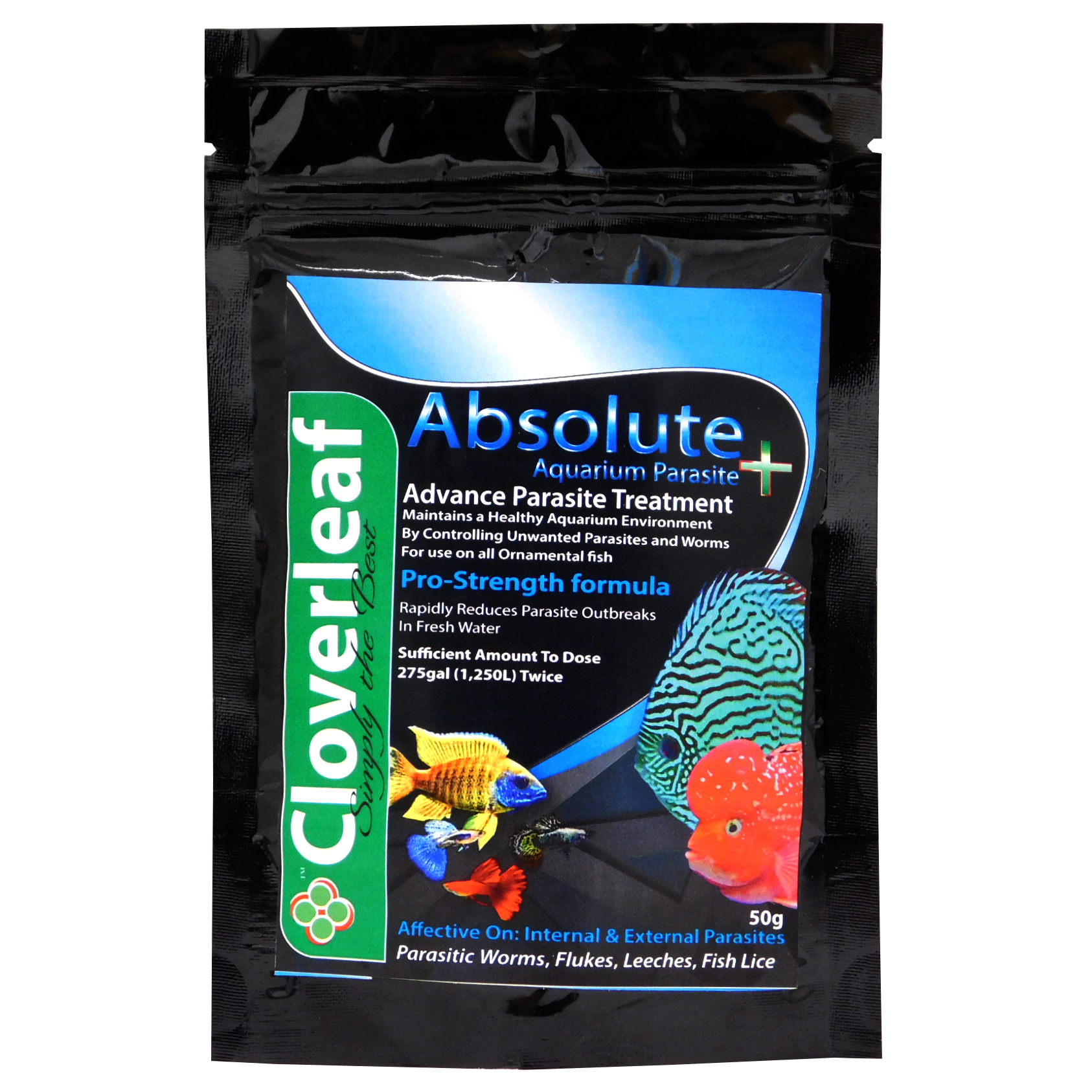 Cloverleaf Absolute Aquarium Parasite 50g Worm Treatment ...