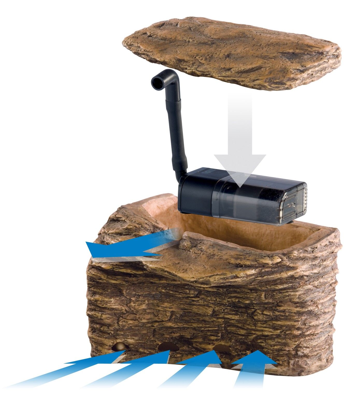 Exo Terra Turtle Cliff Aquatic Med Filter System & Basking Rock Terrarium Tank 15561236508 eBay