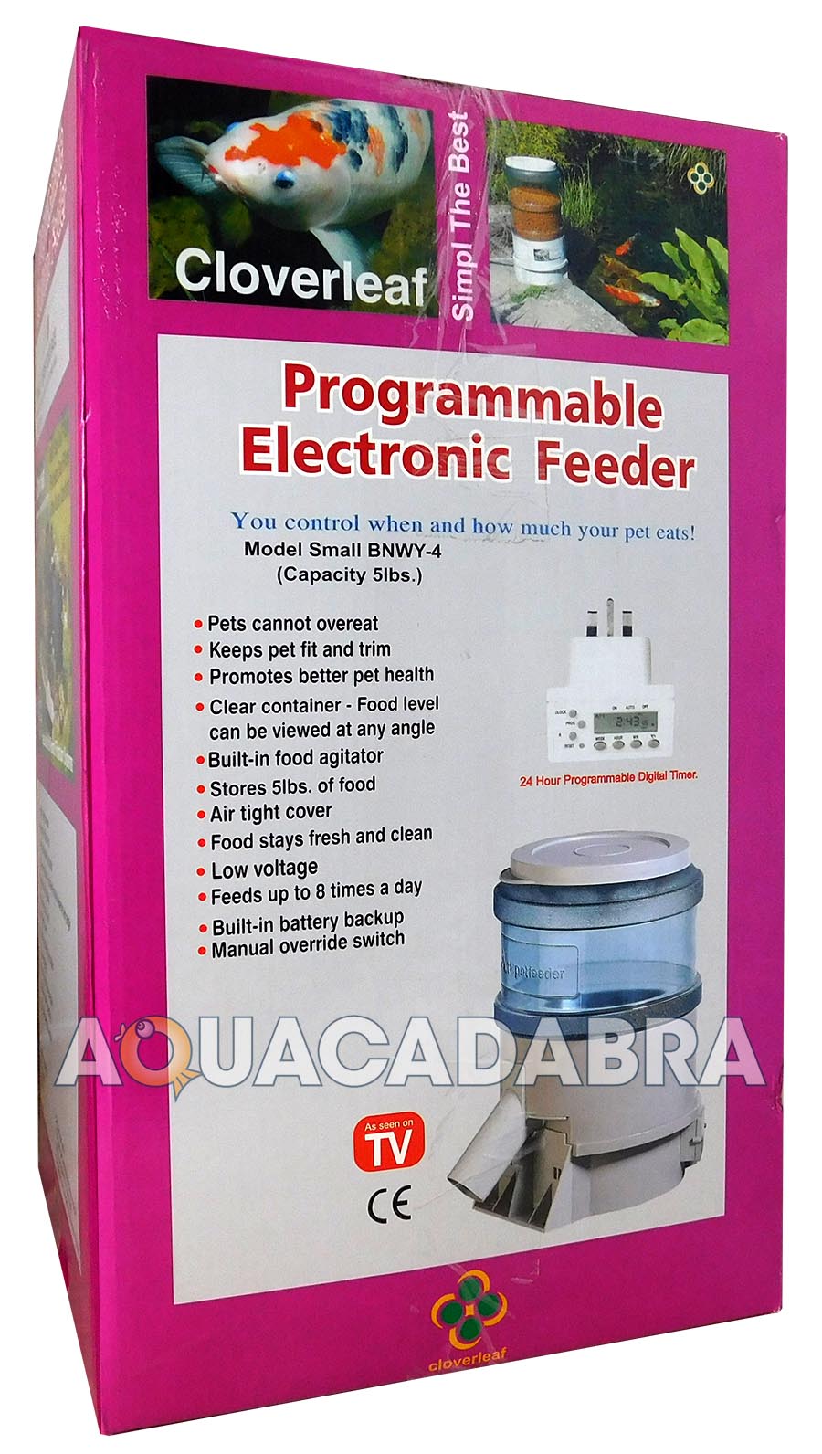 CLOVERLEAF AUTO FEEDER 5LB ELECTRONIC AUTOMATIC KOI FISH FOOD GARDEN