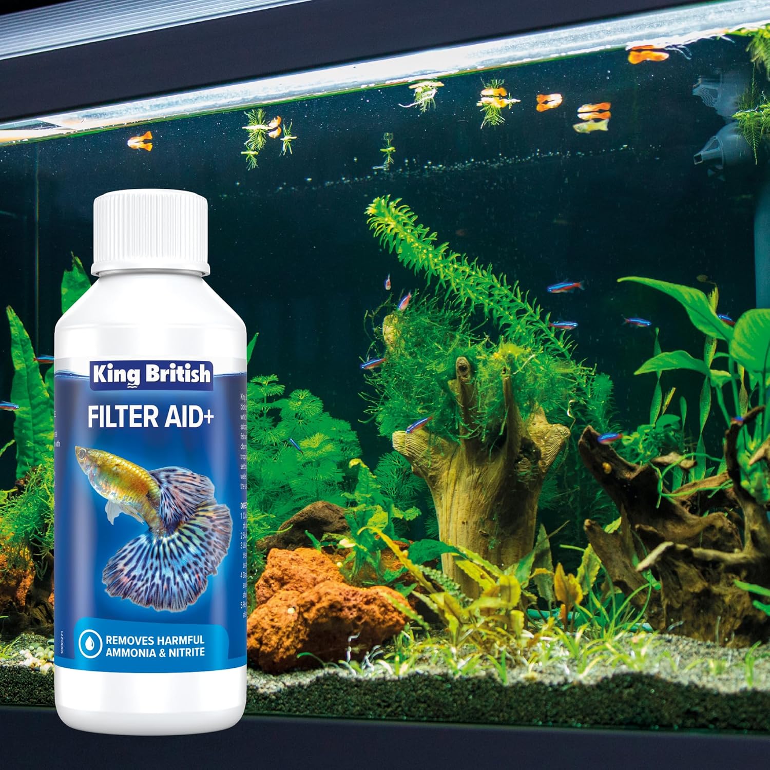 KING BRITISH FILTER AID SAFE WATER FISH TANK AQUARIUM NITRITE AMMONIA TREATMENT - Picture 8 of 9