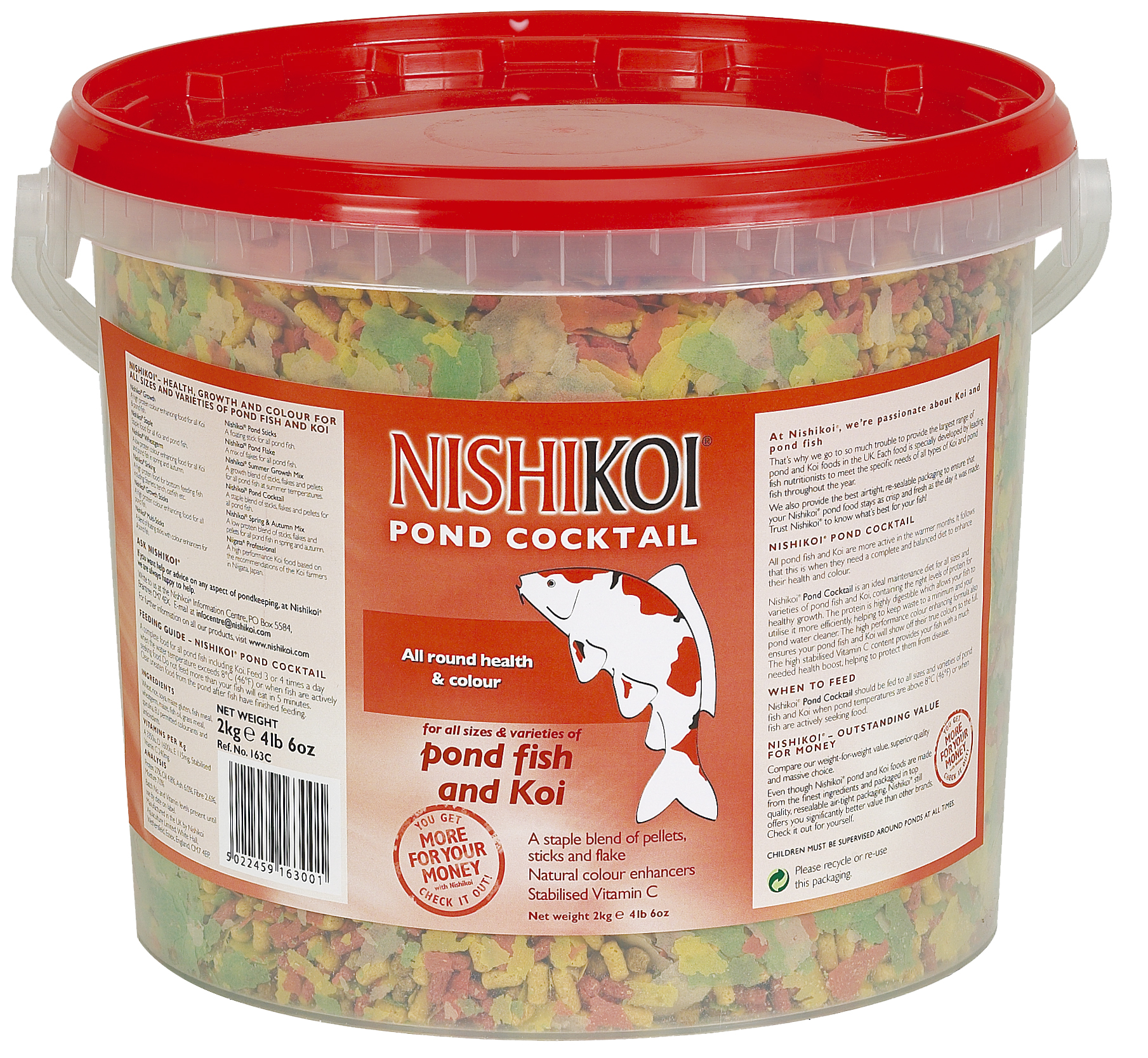 NISHIKOI POND COCKTAIL MIXED FISH FOOD PELLET STICK FLAKE WHEATGERM KOI