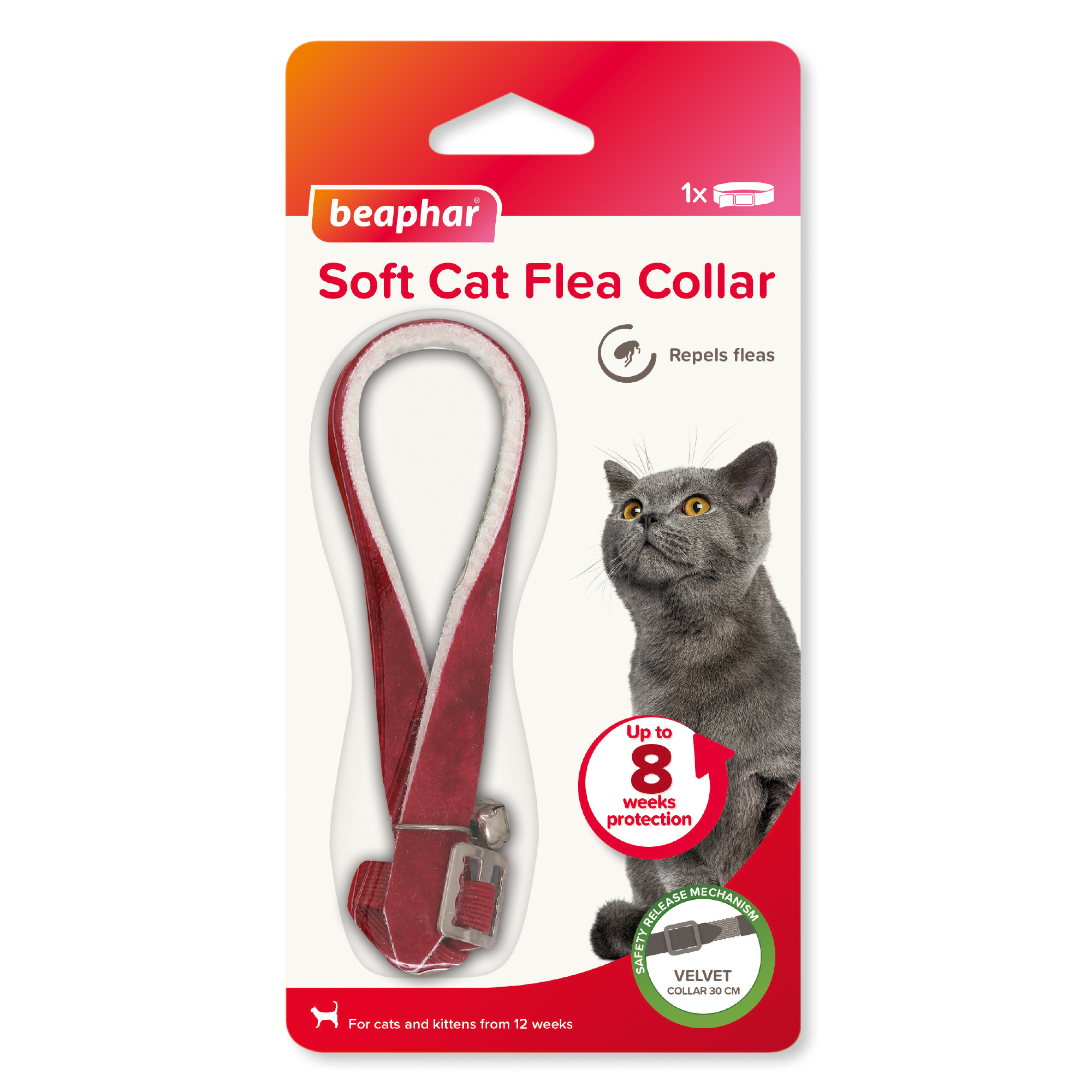 Beaphar Soft Cat Flea Collar Glitter Velvet Bell 8 Weeks Protection - Picture 9 of 12