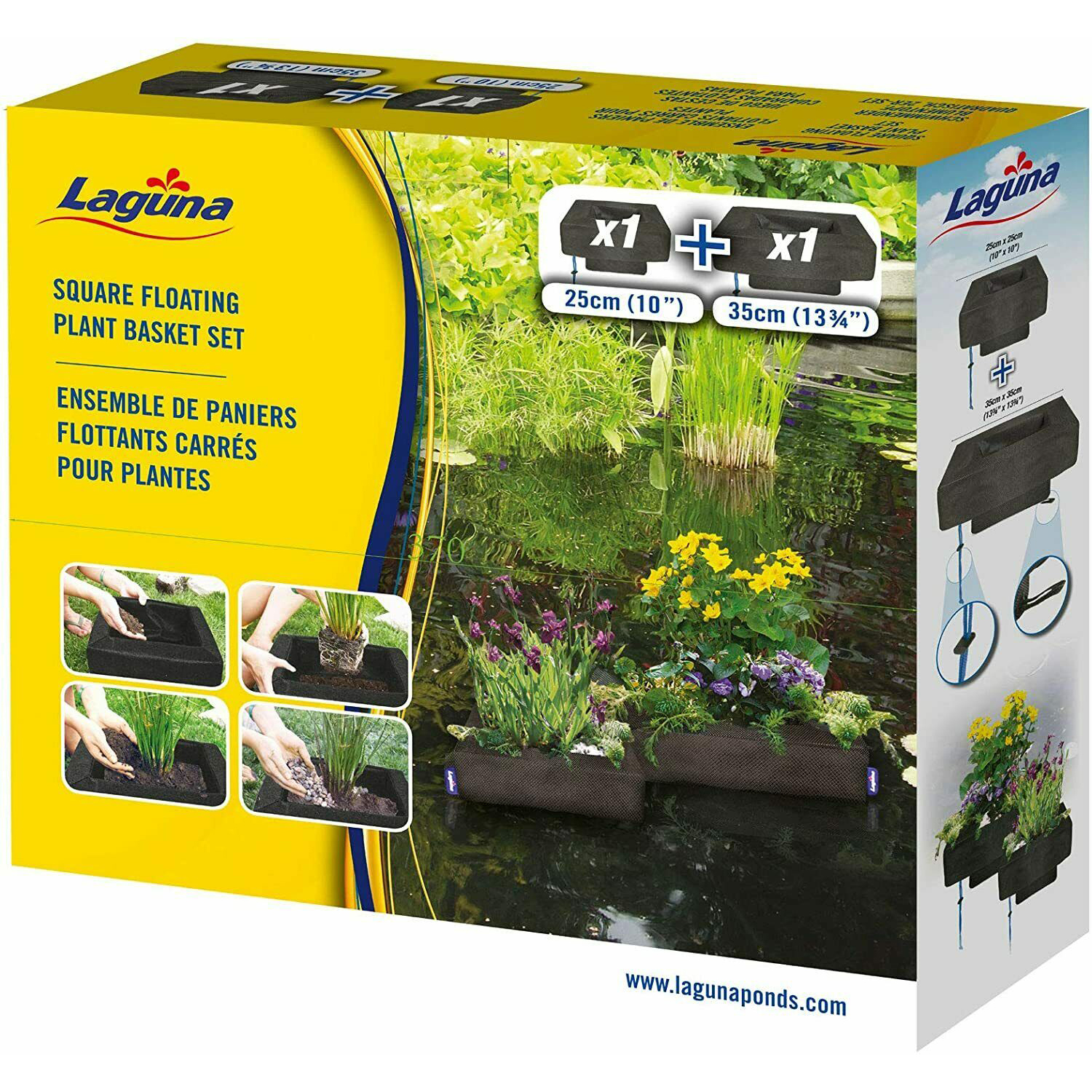Laguna Floating Square Basket Set Pond Plant 2Pack 25cm / 35cm Fish Koi Garden eBay