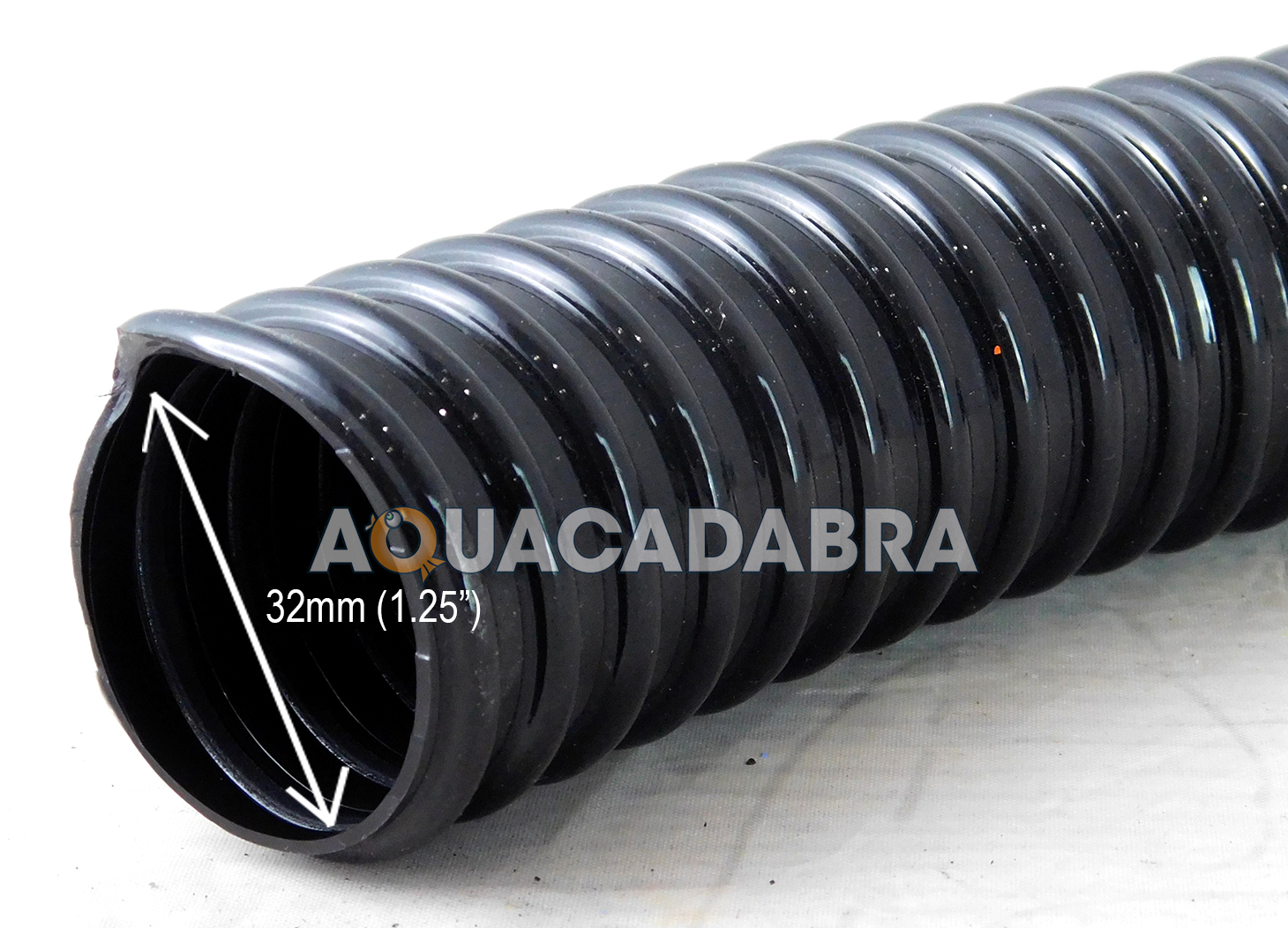 BLACK CORRUGATED FLEXIBLE HOSE POND PUMP PIPE WITH CLIPS 25mm 10m x 1 inch 