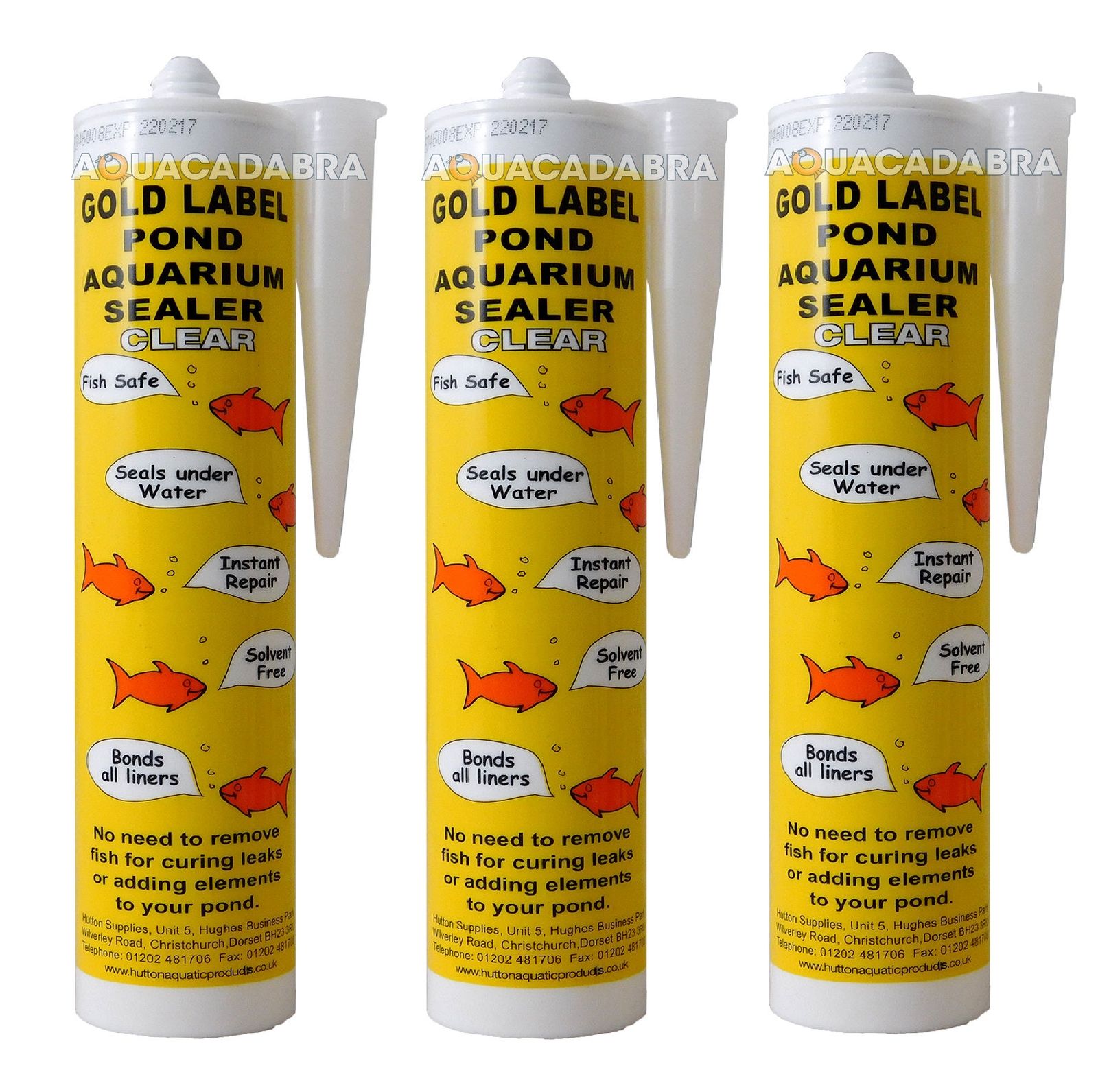 3x GOLD LABEL CLEAR UNDERWATER 290ml LEAK REPAIR GARDEN FISH POND LINER