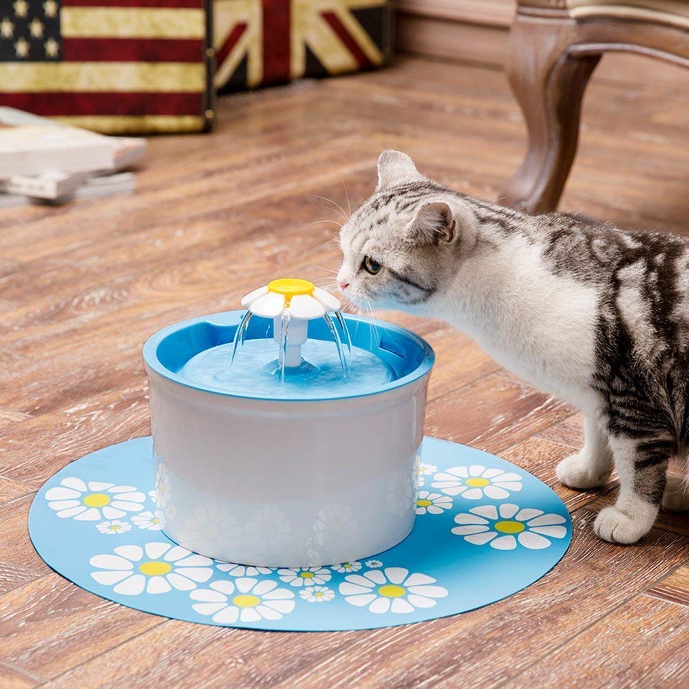 Flower Pet Drinking Water Fountain Electric Cat Dog Automatic Bowl