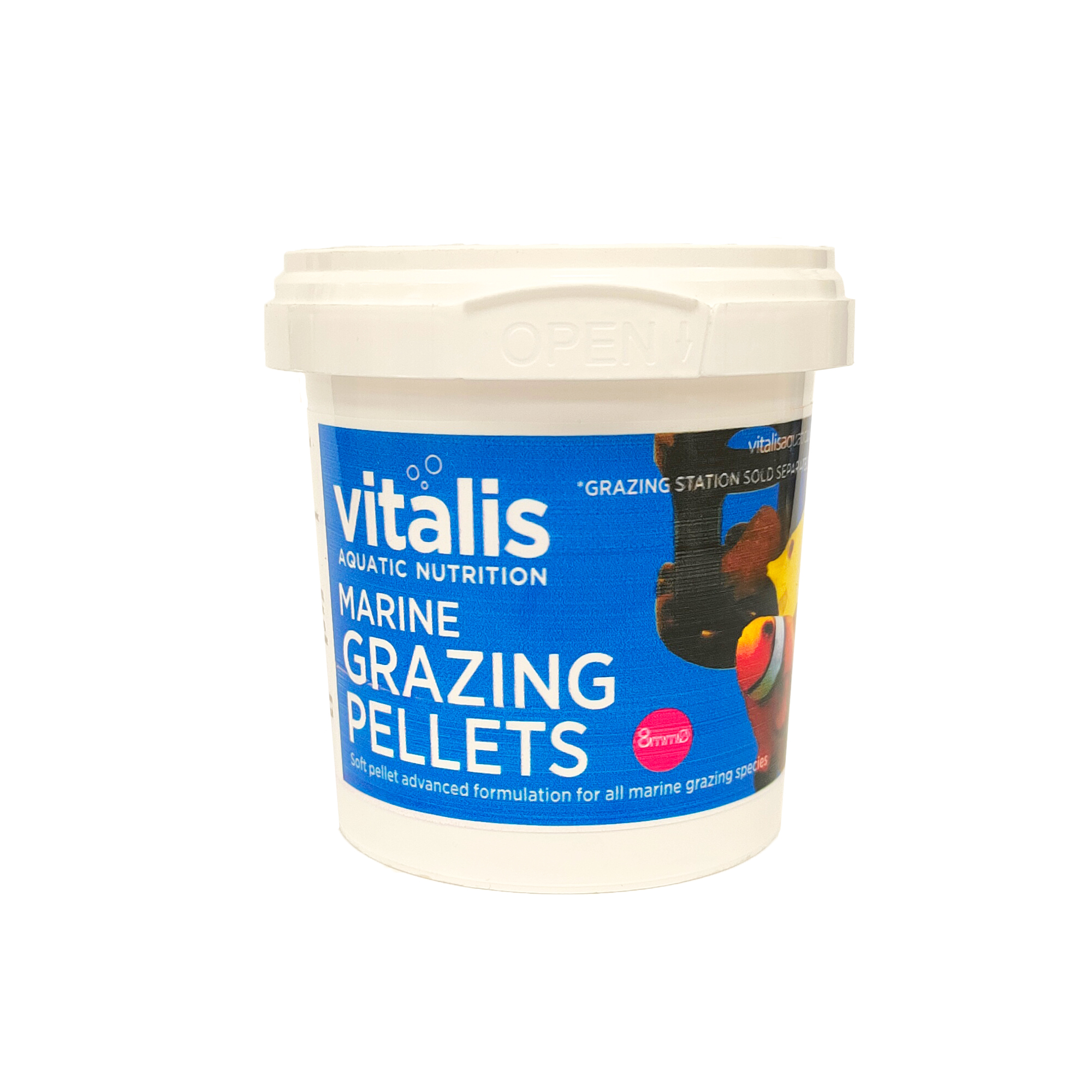 Vitalis Marine &amp; Tropical Grazing Pellets Fish Food 80g with Grazing Station