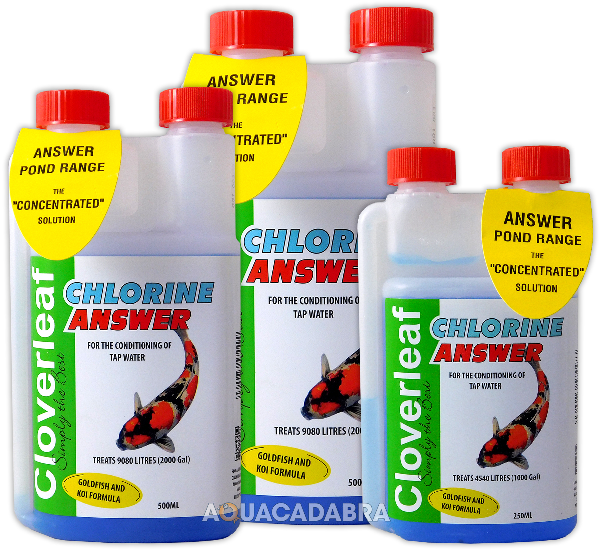 CLOVERLEAF CHLORINE ANSWER POND TAP WATER KOI GOLDFISH DECHLORINATOR
