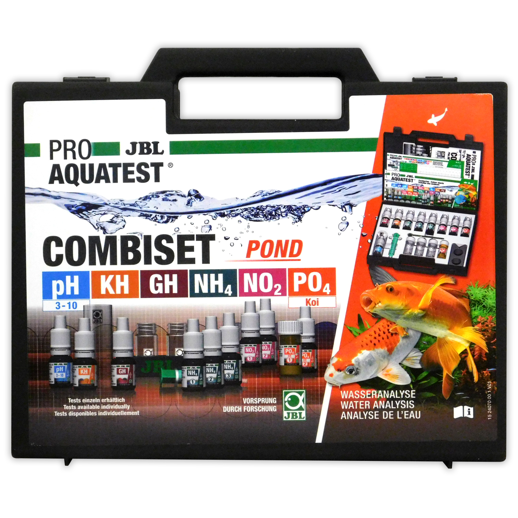 JBL Pro AquaTest CombiSet Pond Test Kit pH KH GH NH4 NO2 PO4 Fish Koi