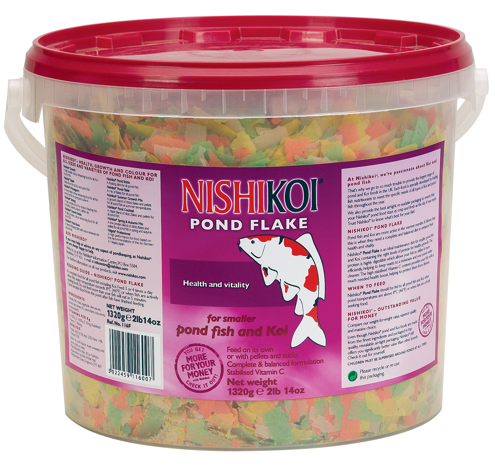 NISHIKOI POND FLAKE FLOATING FISH FOOD FEEDING GARDEN COLDWATER