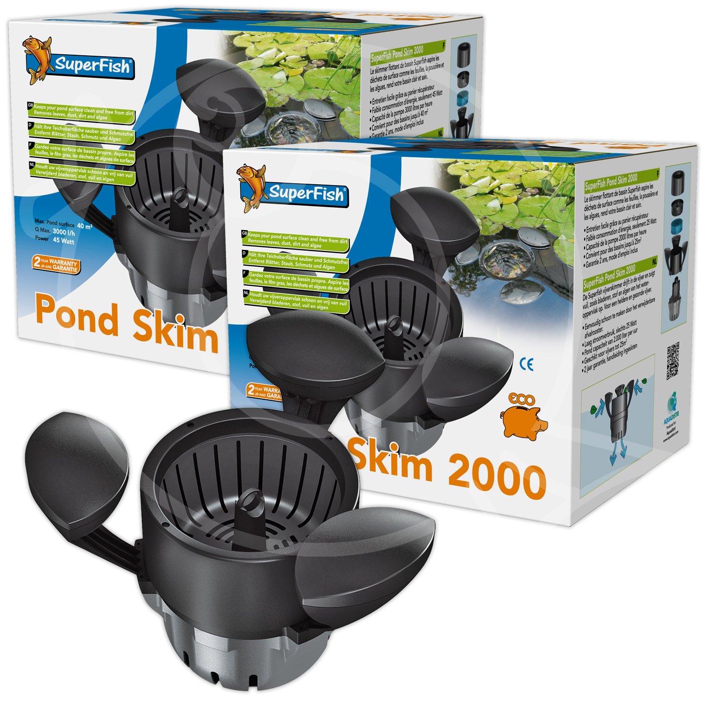 Superfish Pond Skim 2000 / 3000 Skimmer Remove Surface Water Dirt
