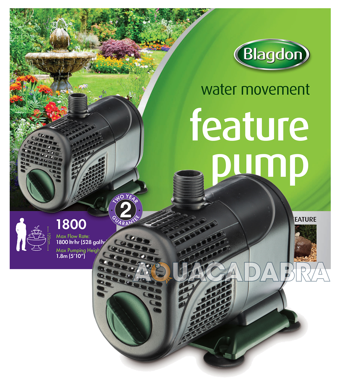 BLAGDON FEATURE PUMP WATER MOVEMENT COMPACT OUTDOOR GARDEN FOUNTAIN ...