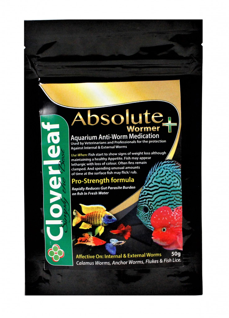 Cloverleaf Absolute Aquarium Wormer 50g Fluke Lice Treatment Fresh Fish
