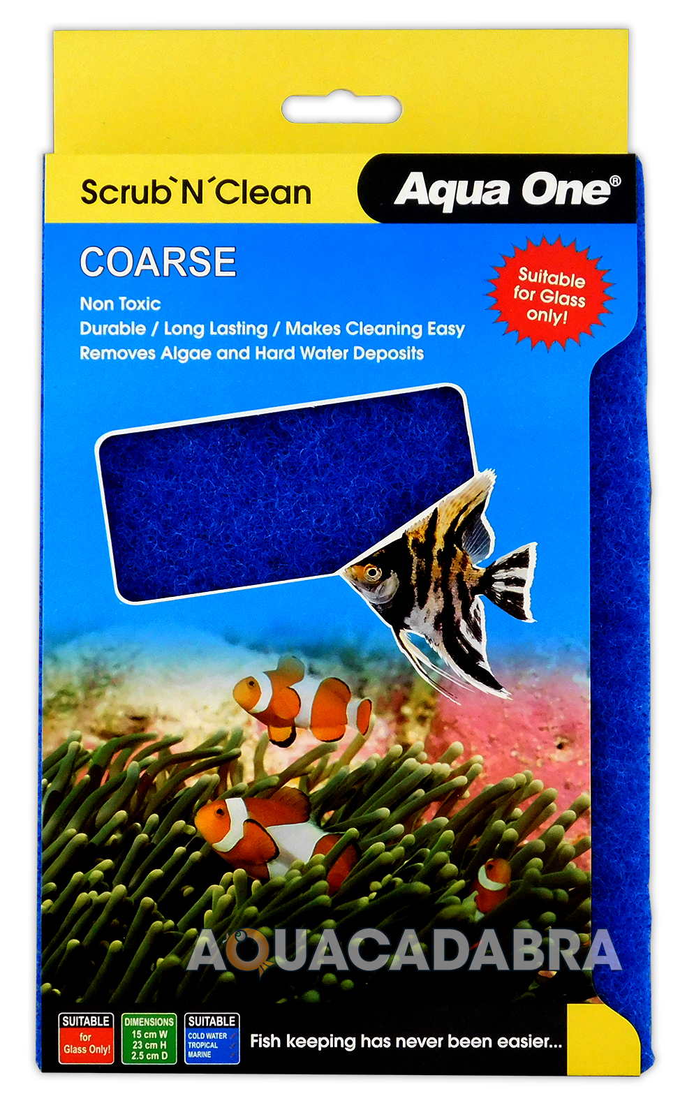 Aqua One Scrub n Clean Algae Scrubbers Fine/Coarse for Plastic/Glass