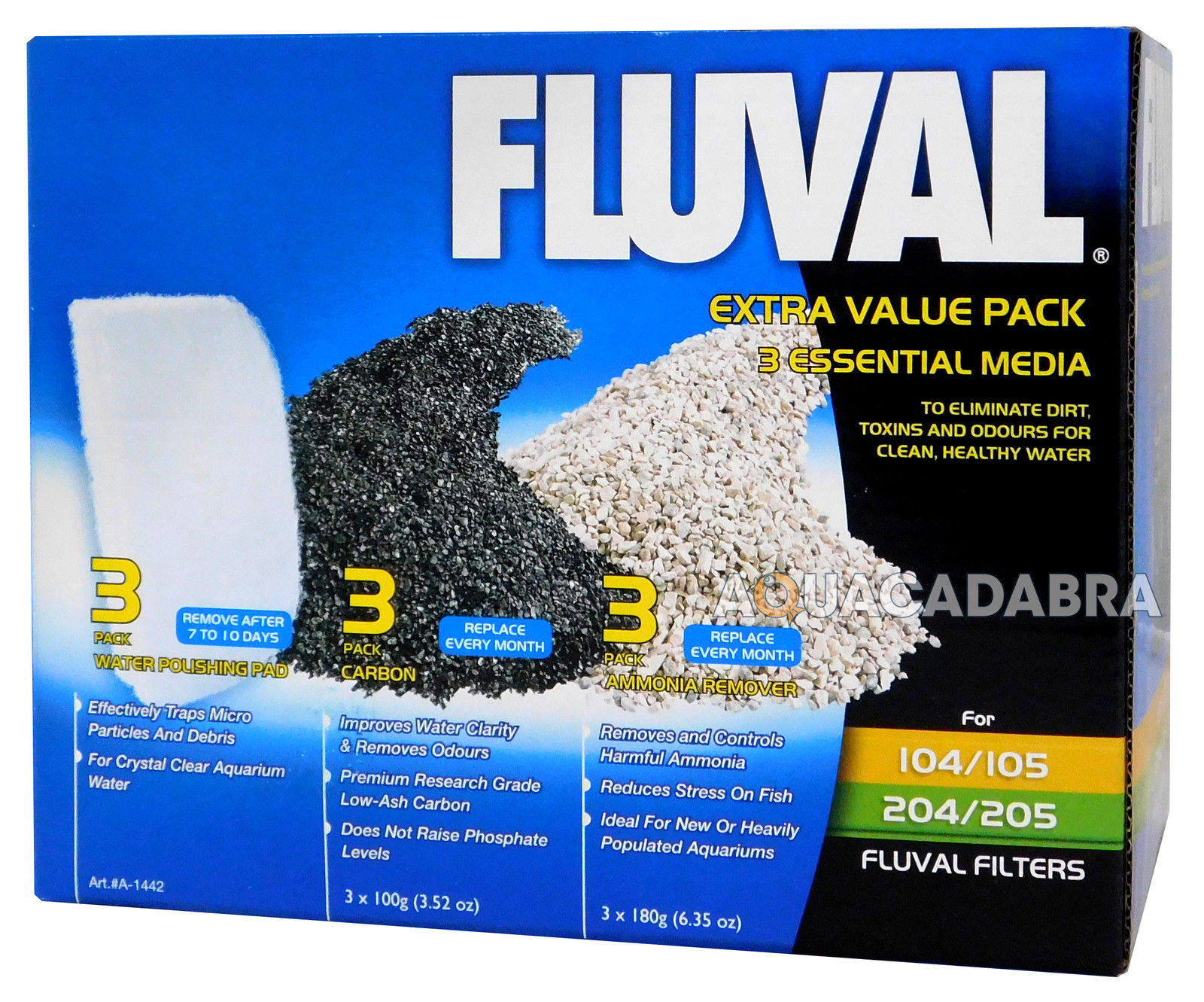 FLUVAL EXTERNAL FILTER MEDIA KIT 105/106 205/206 305/306 405/406 CARBON