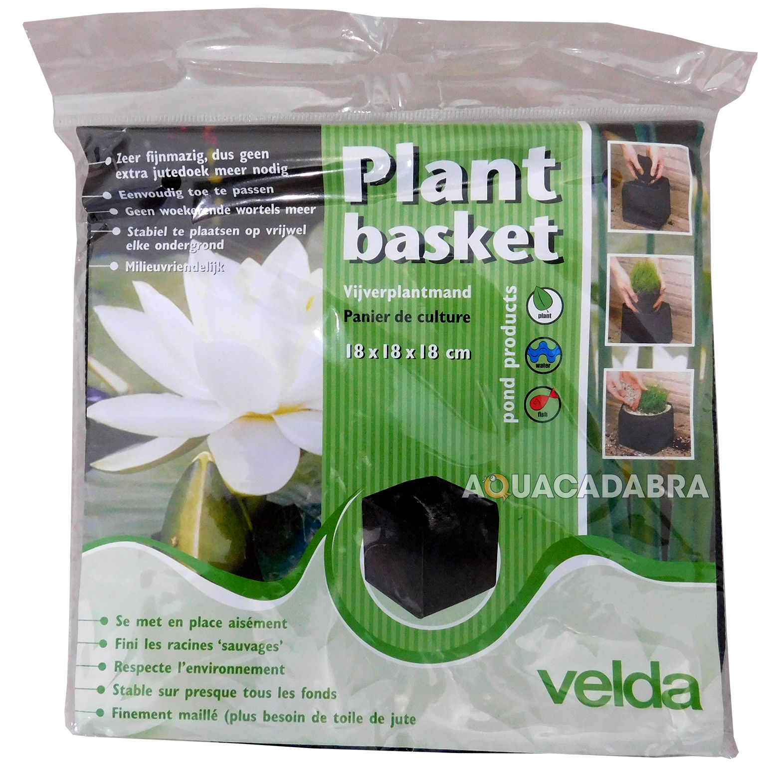 VELDA WOVEN FLEXIBLE PLANT BASKET ROUND SQUARE GARDEN POND WATER