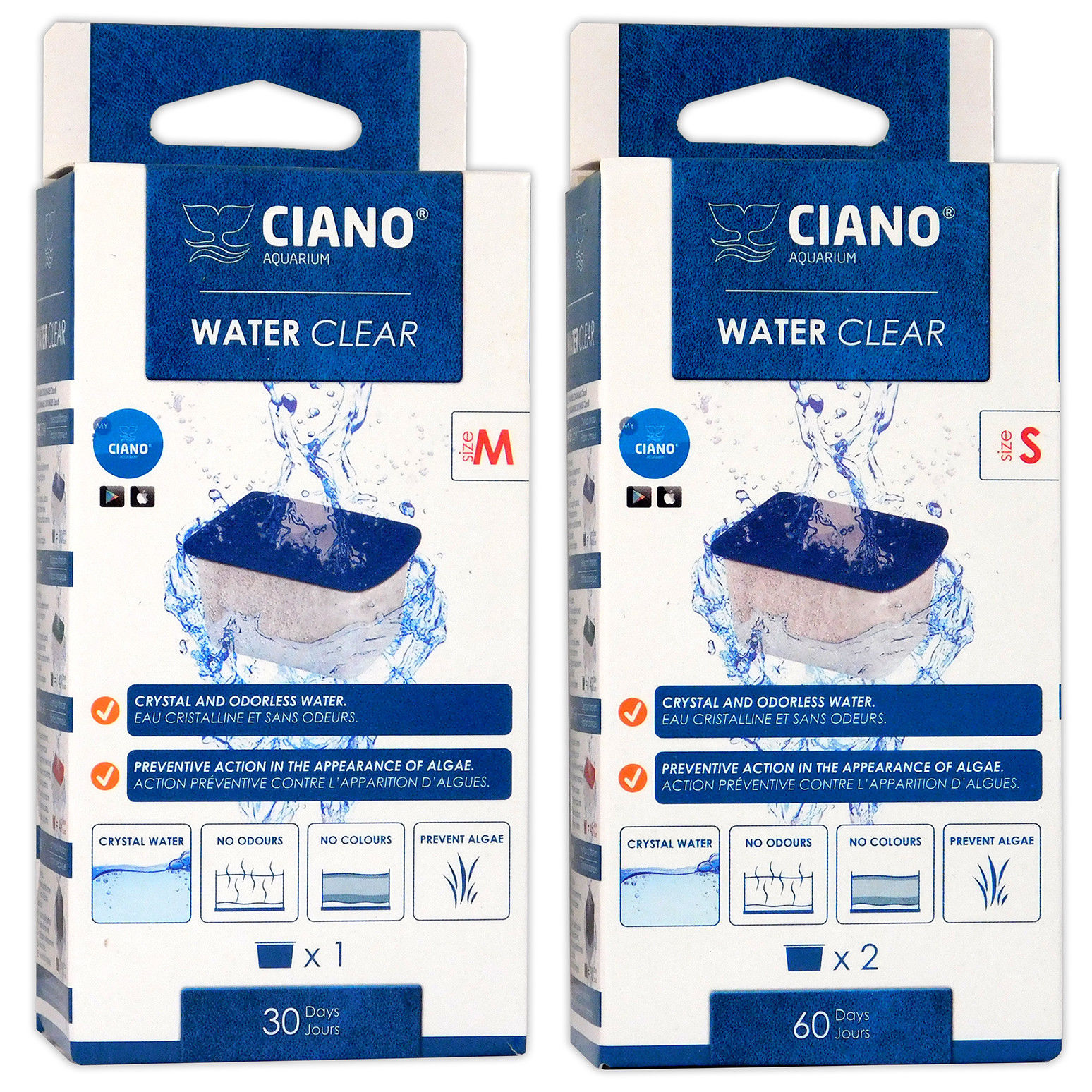 Ciano Filter Media Cartridge CF40 CF80 Bio Bact Foam Algae Clear Aquarium S  M L