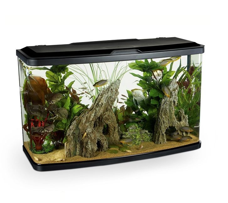 MARINA VUE FISH TANK BLACK AQUARIUM CABINET LED FILTER COLDWATER ...