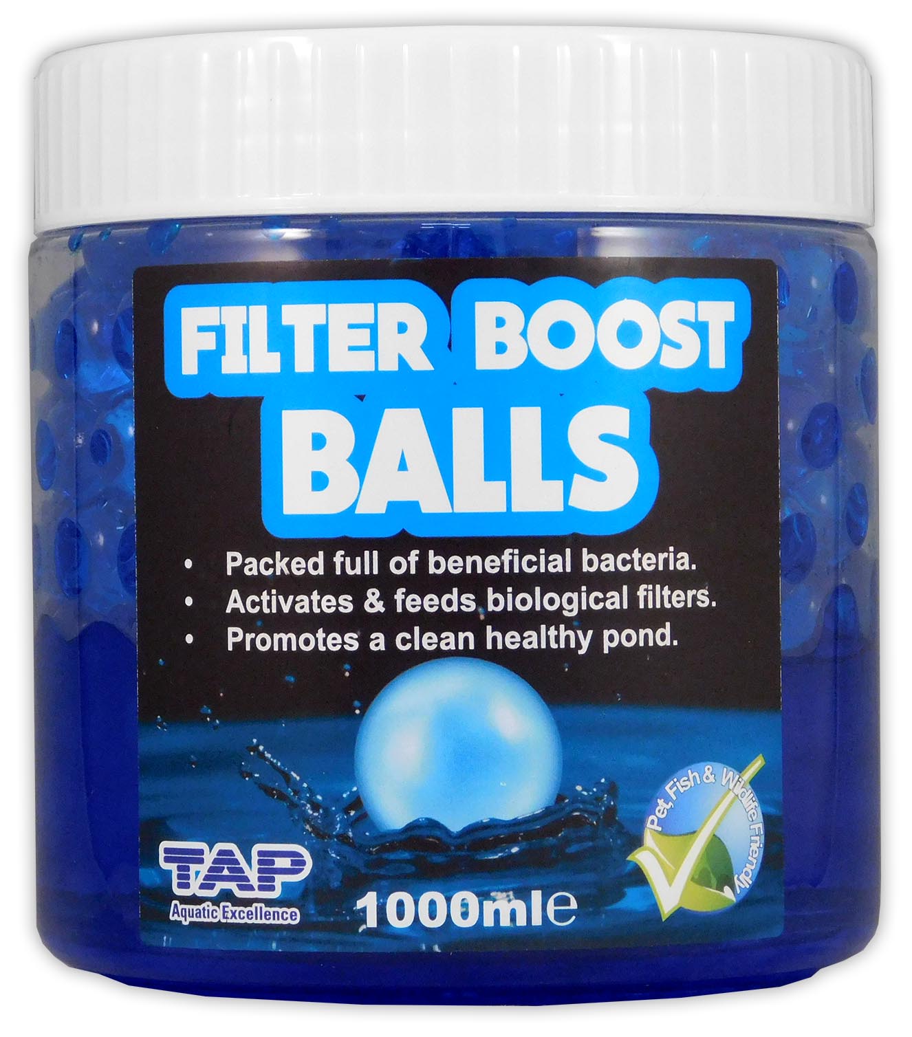 TAP POND FILTER BOOST BALLS 500ml 1L CLEAN HEALTHY WATER BENEFICIAL