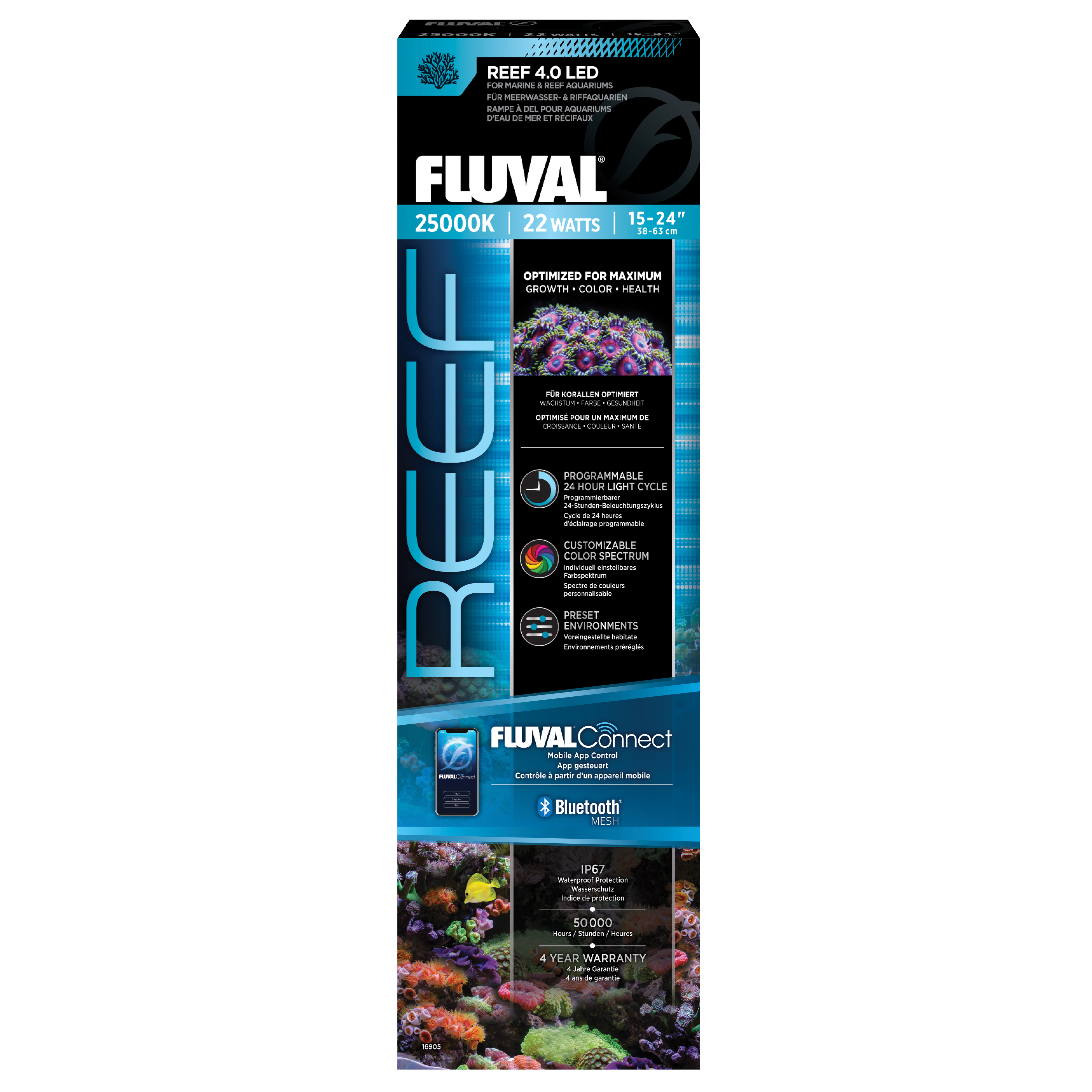 Fluval LED Reef 4.0 IP67 Light Units Aquarium Fish Tank Illumination Mobile App - Picture 6 of 9