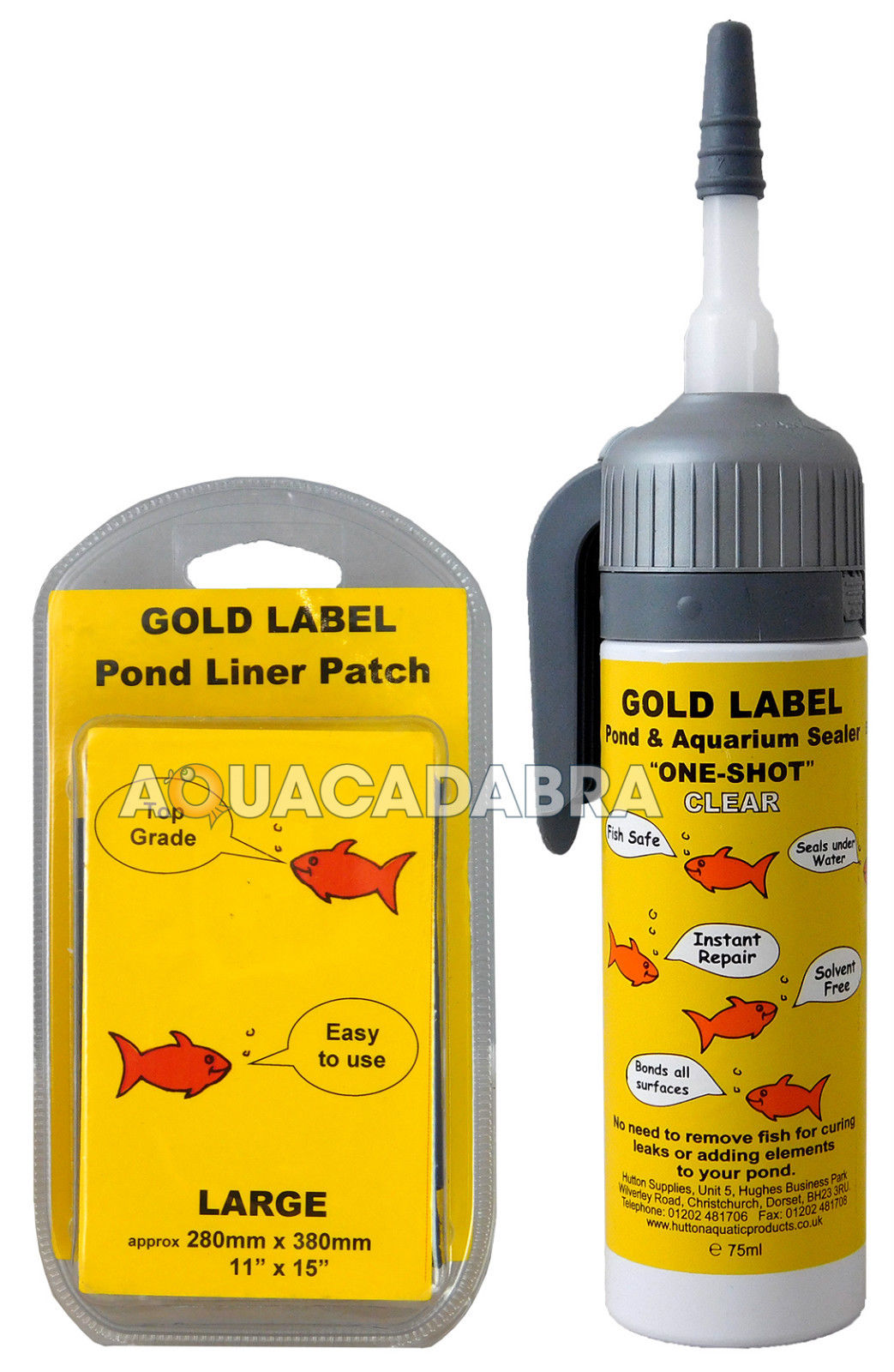 GOLD LABEL POND LINER REPAIR PATCHES CLEAR/BLACK SEALANT UNDERWATER