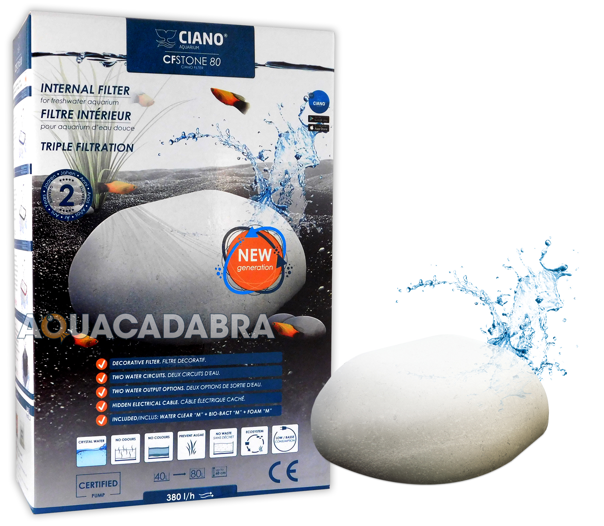 Ciano CF Internal Filter Stone 80 380l/h Aquarium Filtration Spray Bar Fish Tank eBay