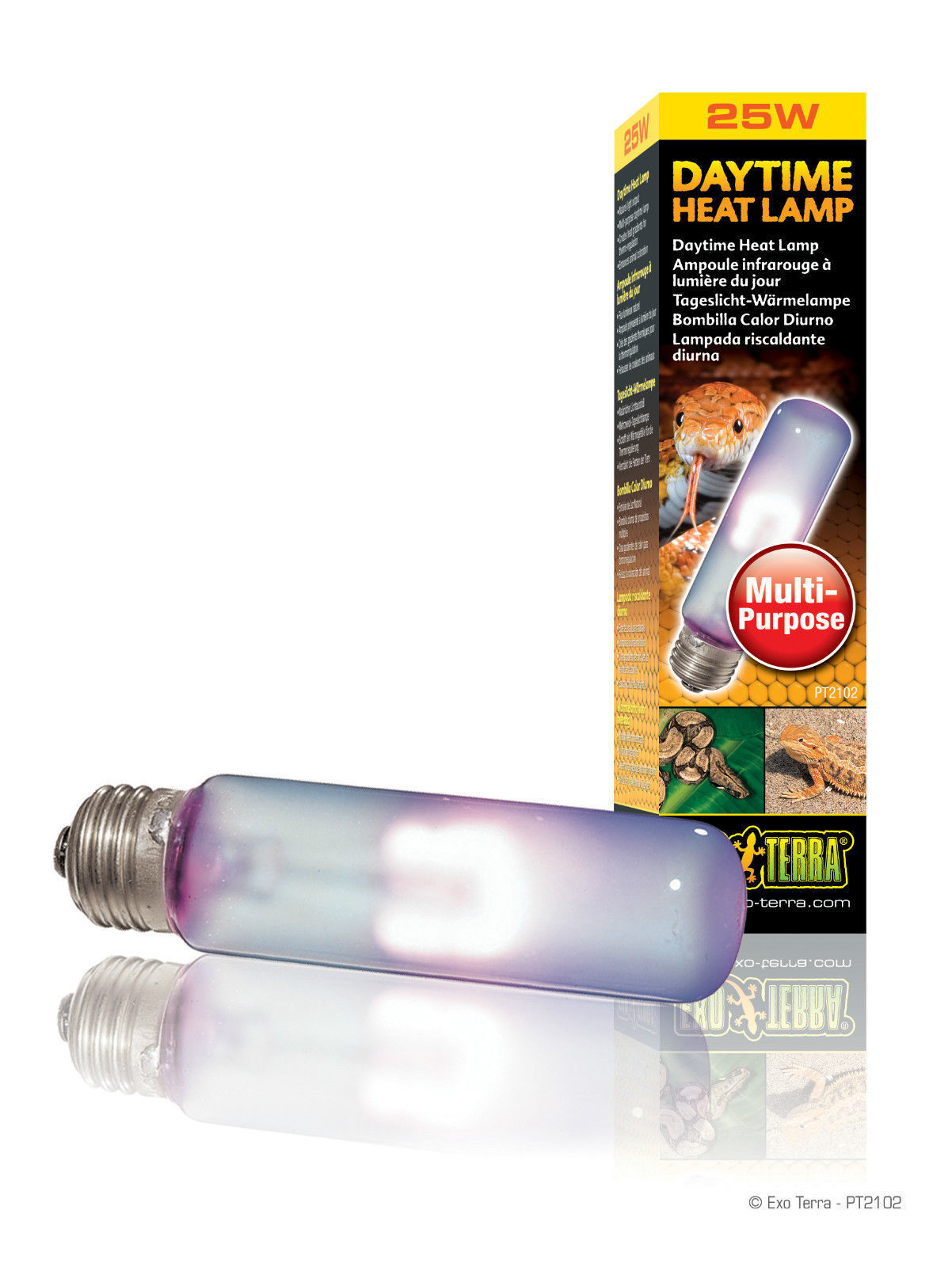 EXO TERRA DAYTIME HEAT LAMP LIGHT BULB TUBE REPTILE TERRARIUM SUN GLO LIGHT eBay