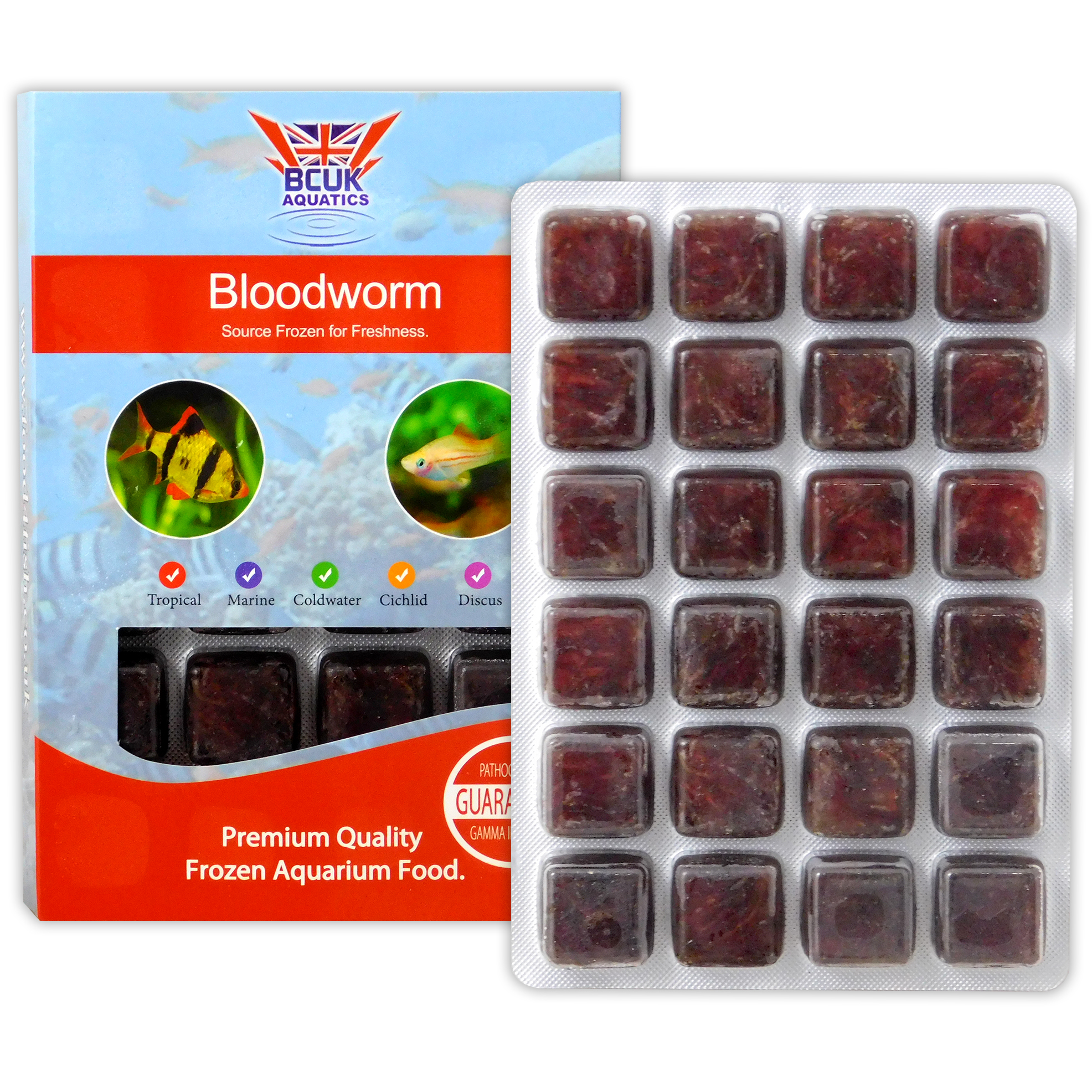 BCUK FROZEN BLOODWORM FISH FOOD 100g BLISTER PACKS AQUARIUM TANK eBay