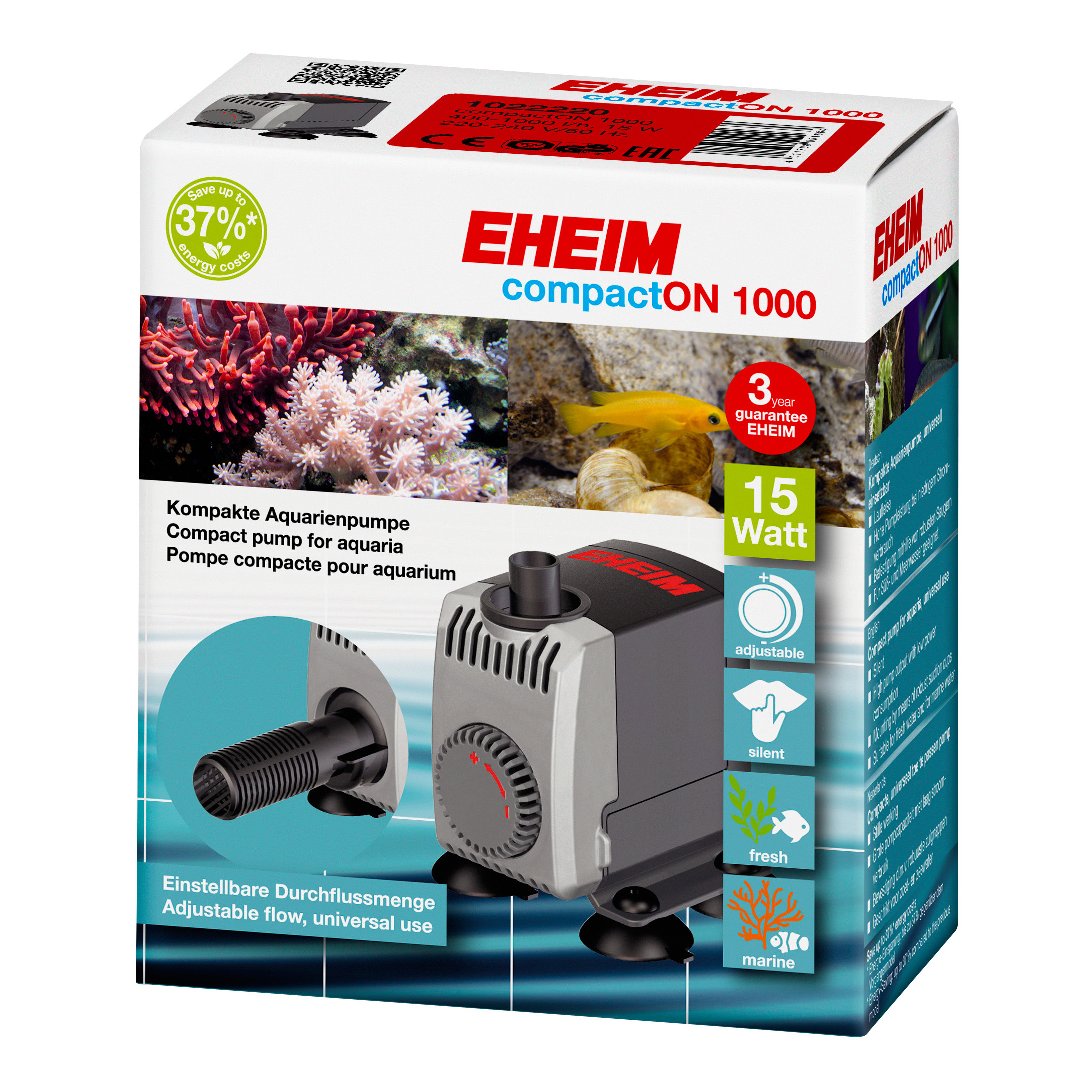 Pompe pour aquarium EHEIM Compact ON 2100 - 1400 à 2100 L/H