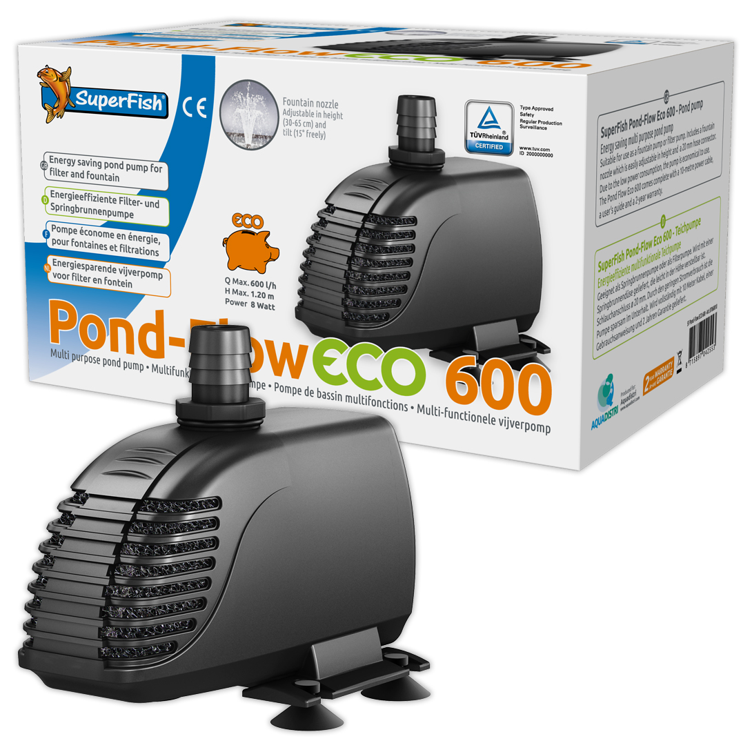 SUPERFISH POND FLOW Eco Pump Fountain & Waterfall Low Energy 600 - 5000 ...