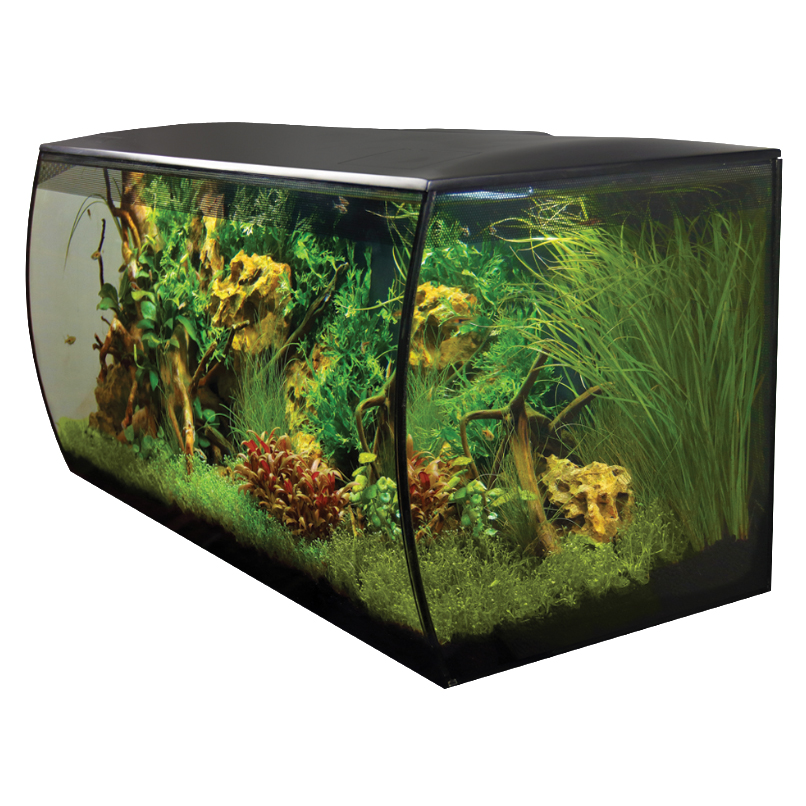 FLUVAL FLEX 123L Black Aquarium & Cabinet / Stand Fish Tank Filter LED ...