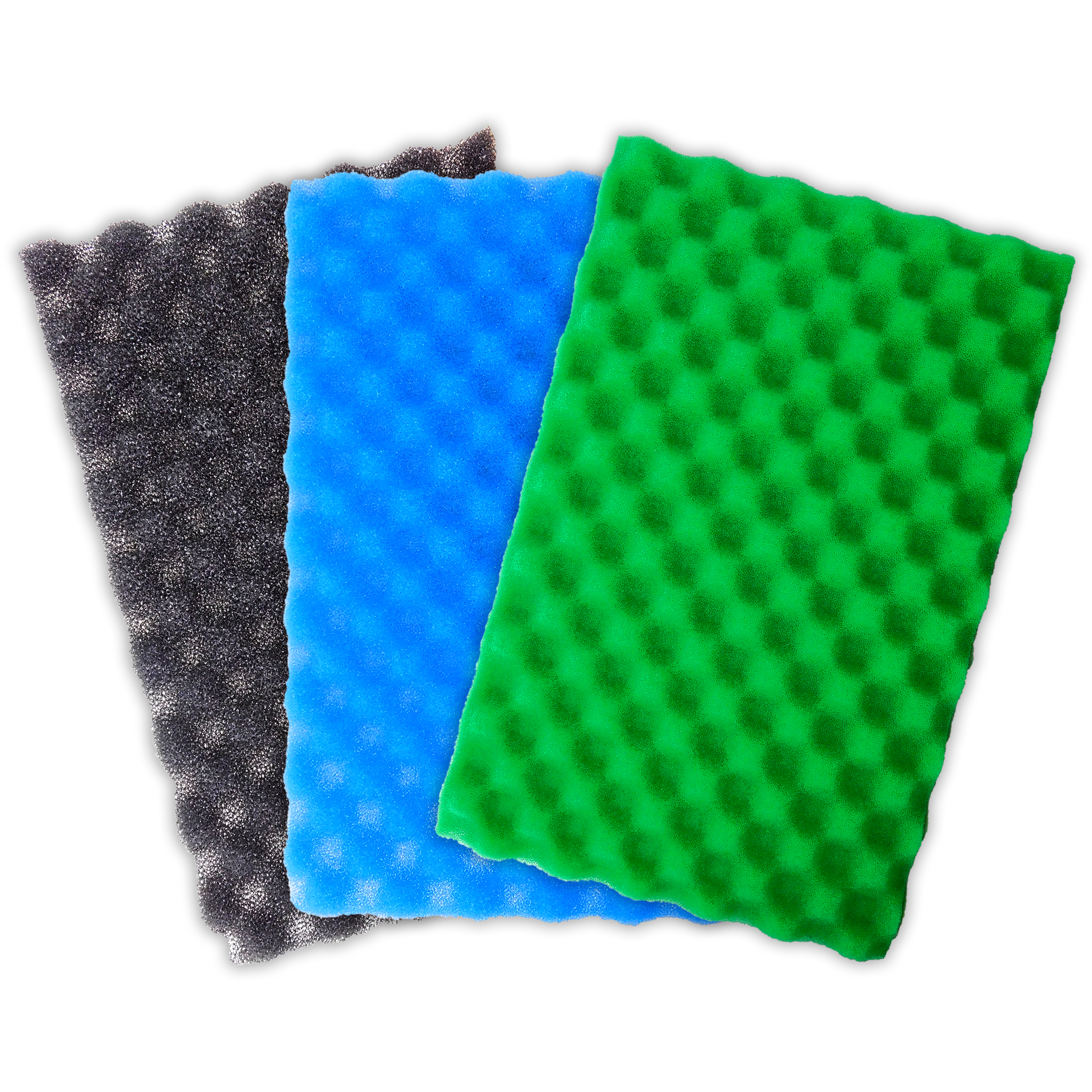 POND FILTER FOAM MEDIA SET OF 3 FINE MEDIUM COARSE SPONGE PADS FISH 4 DIFF SIZES eBay