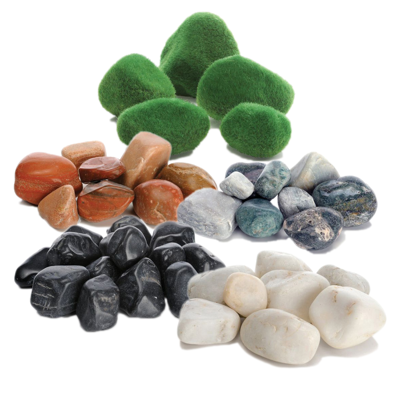 Polished White 2 Pack Feng Shui Decorative Pebbles 