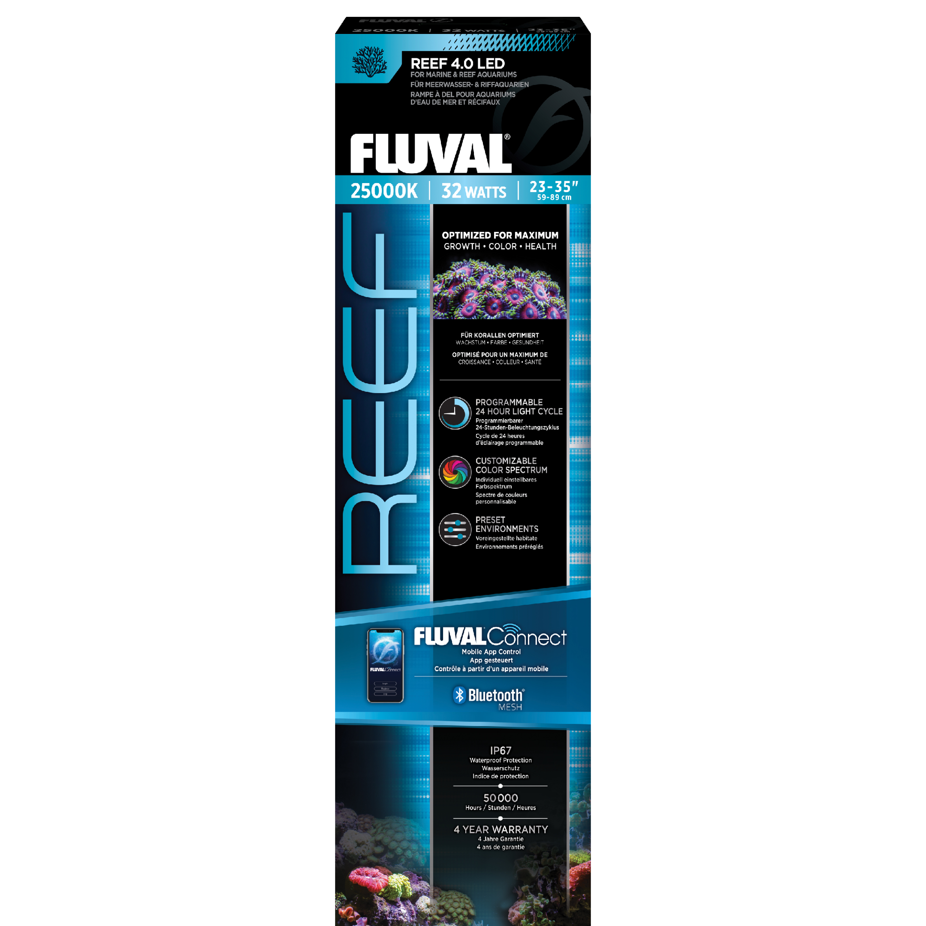 Fluval LED Reef 4.0 IP67 Light Units Aquarium Fish Tank Illumination Mobile App - Picture 7 of 9