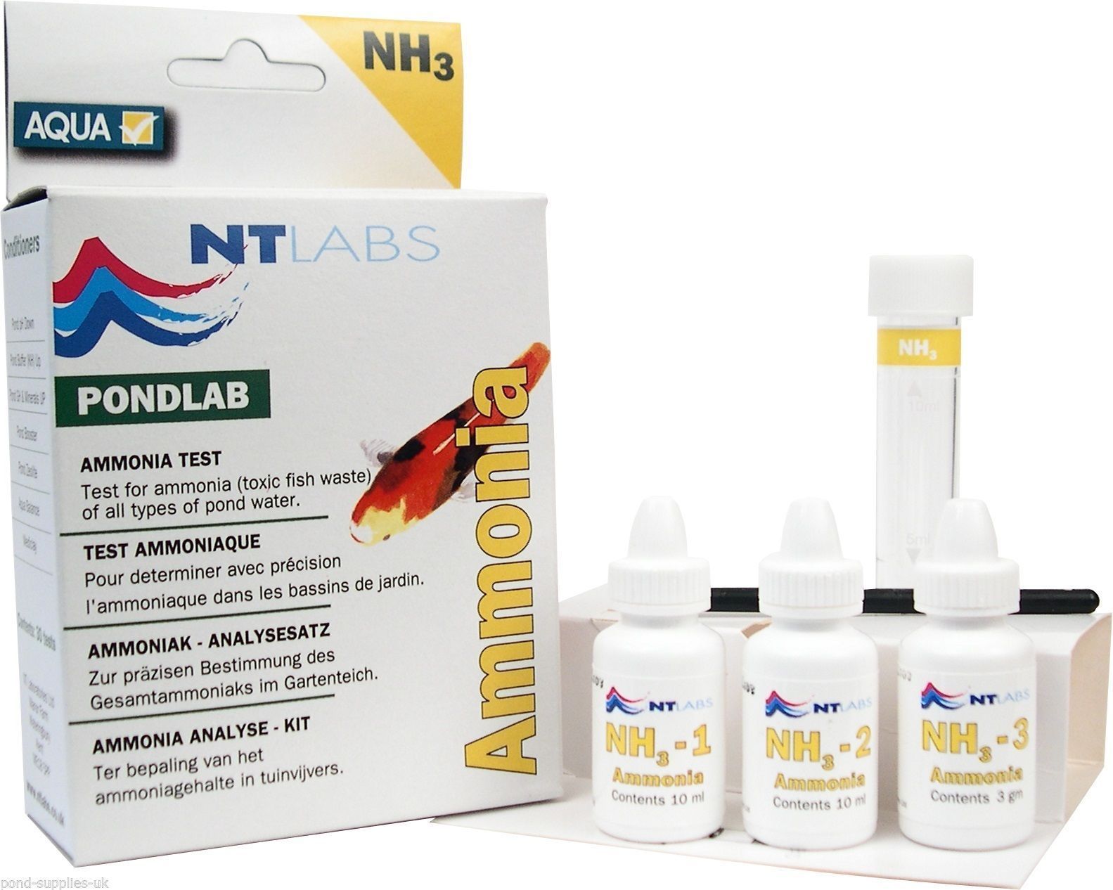 NT LABS POND AMMONIA TEST NH3 HEALTH WASTE CHECK WATER TESTING KIT KOI
