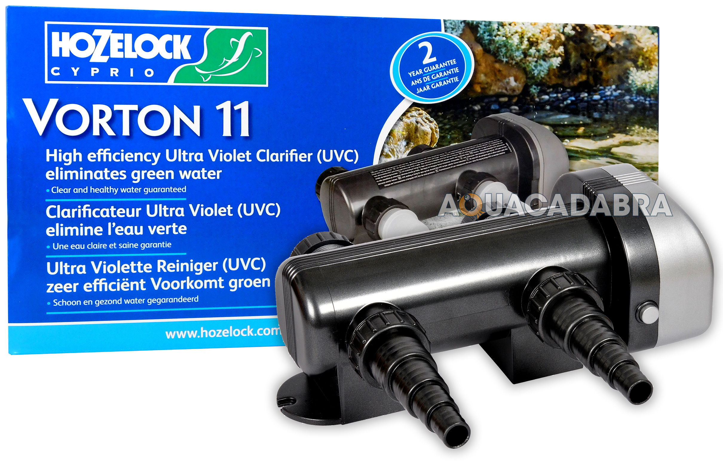 Hozelock VORTON 55 W UVC Pond 18500 L Câble 5 m UV-Lampe Quartz-Tube 87% UV-Rayons Kit 