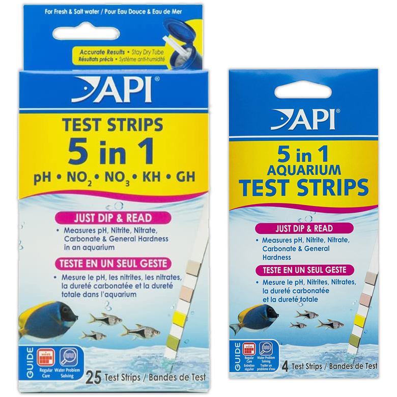 API 5 in 1 AQUARIUM WATER TEST KIT DIP 25 STRIPS FRESHWATER SALTWATER