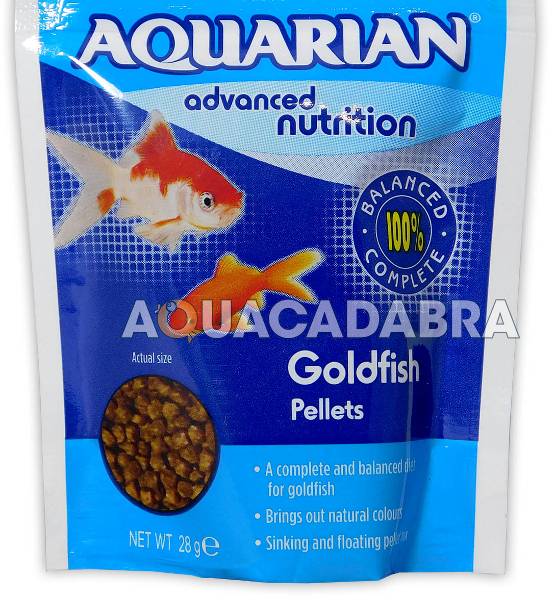 Details About Aquarian Goldfish Pellets 28g Coldwater Fish Food Sinking Floating Mix