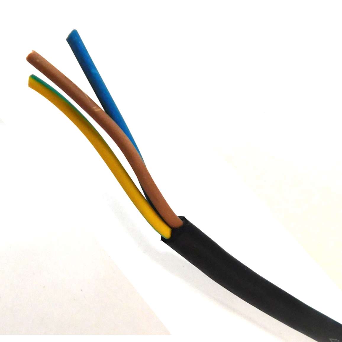 Black Pond Electrical Cable Outdoor Garden Rubber Flexible 3Core 0